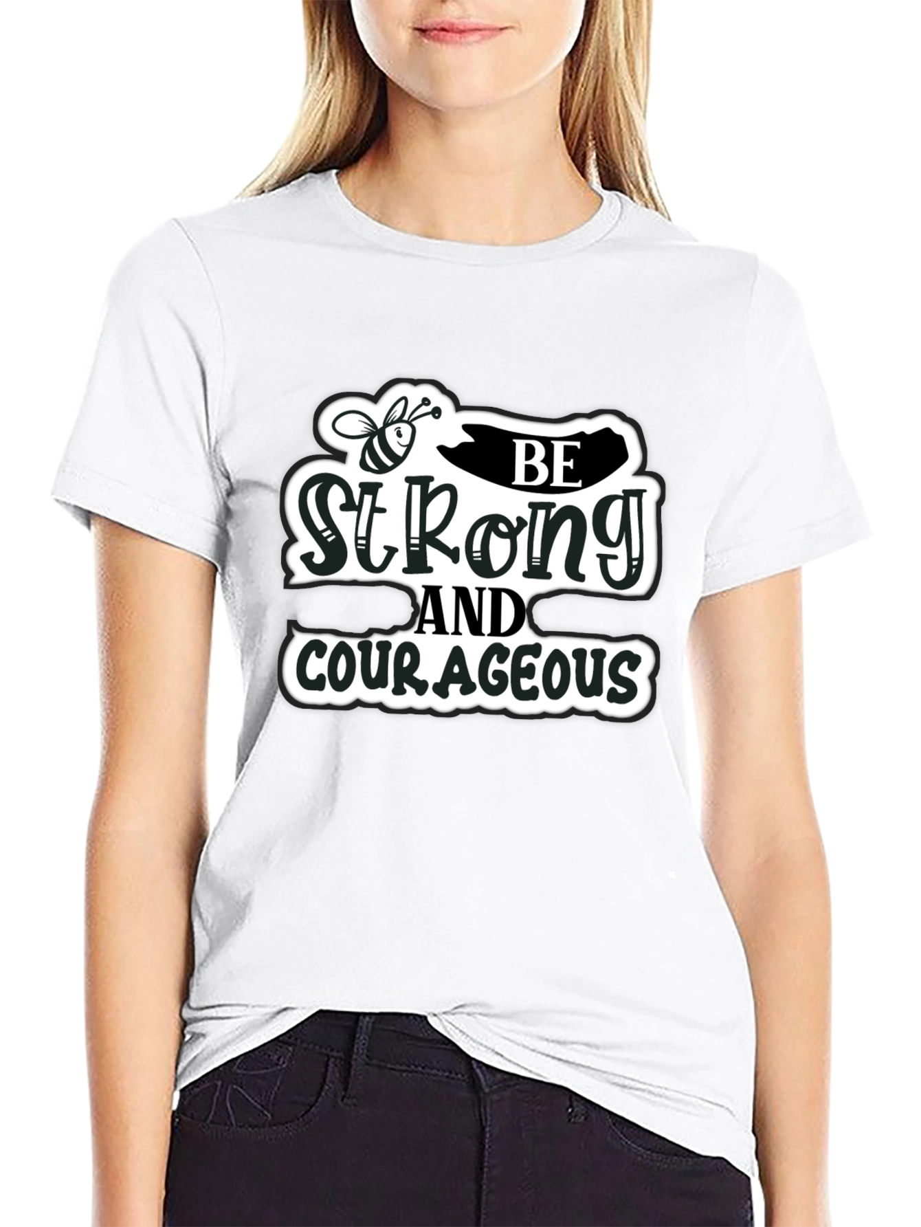 Be Strong and Courageous Black T-Shirt