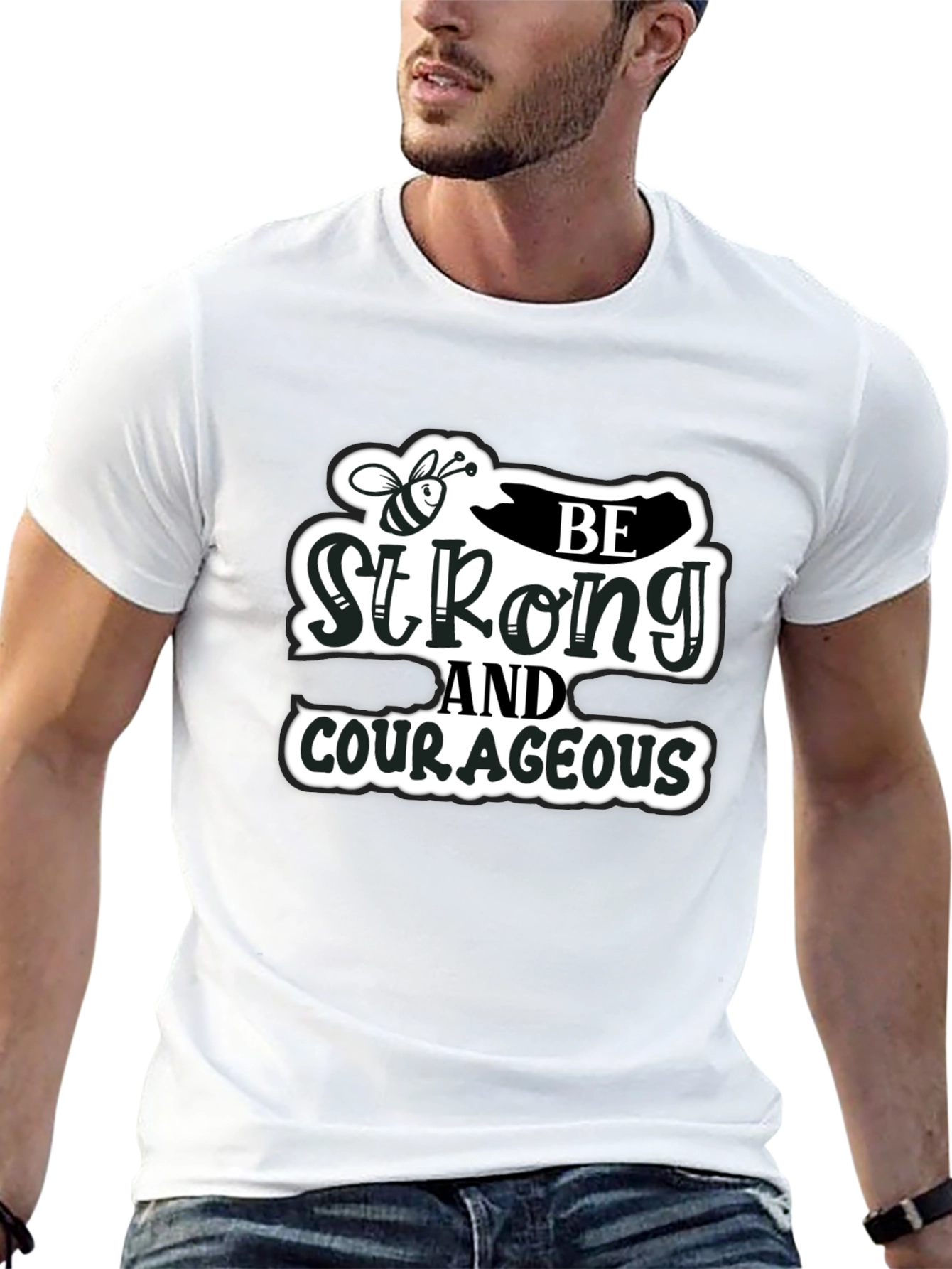 Be Strong and Courageous Black T-Shirt