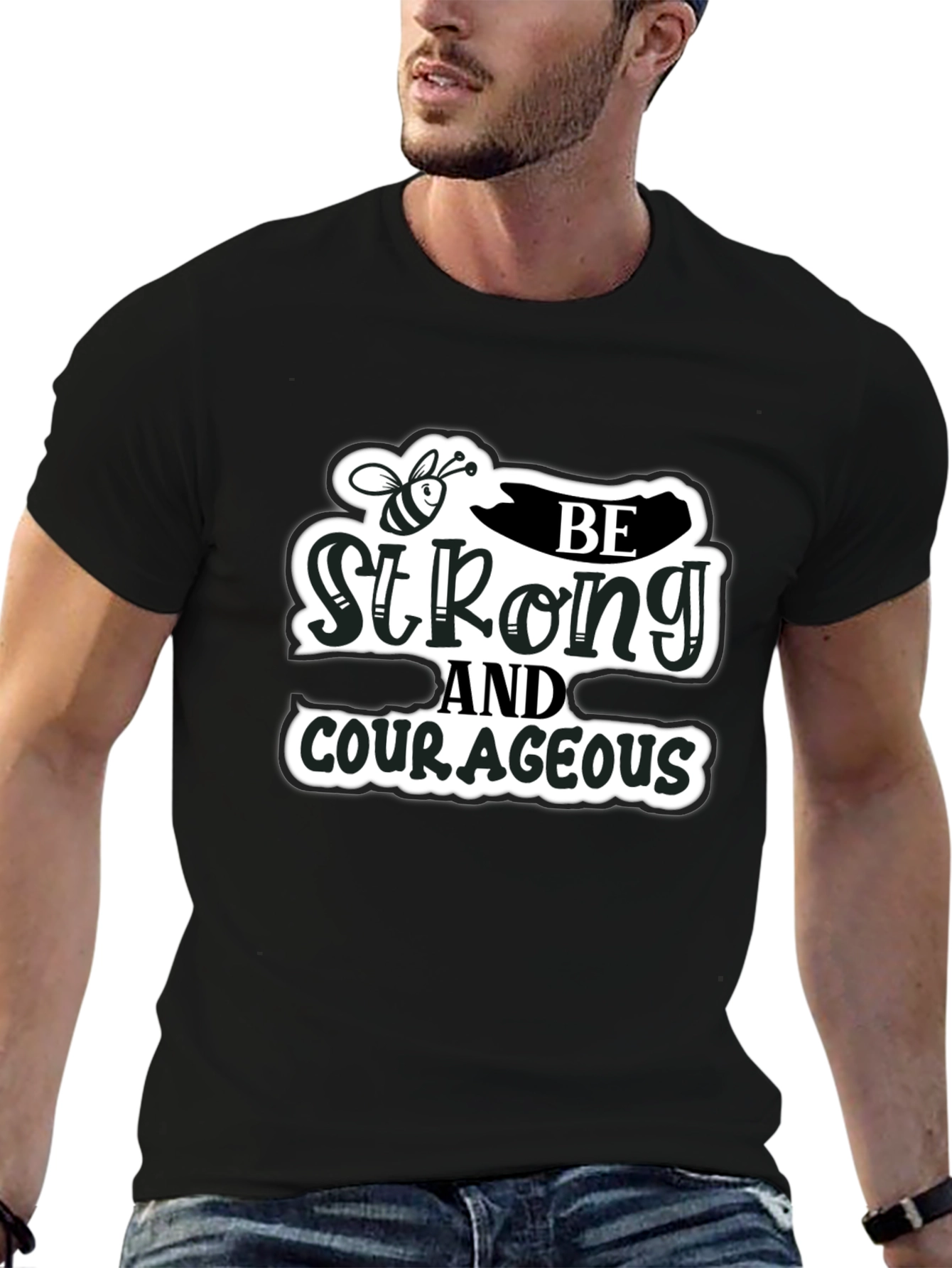 Be Strong and Courageous Black T-Shirt