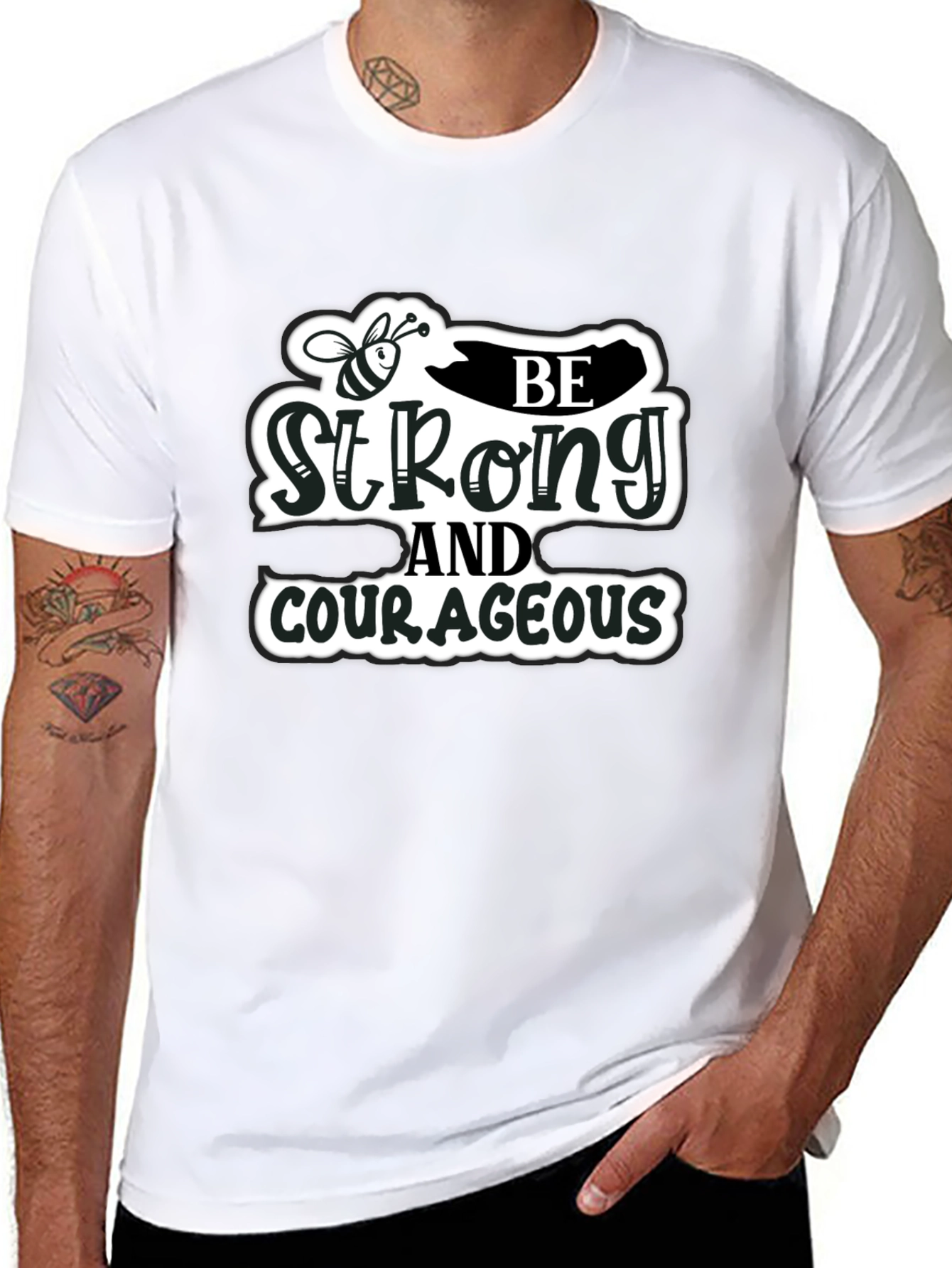 Be Strong and Courageous Black T-Shirt