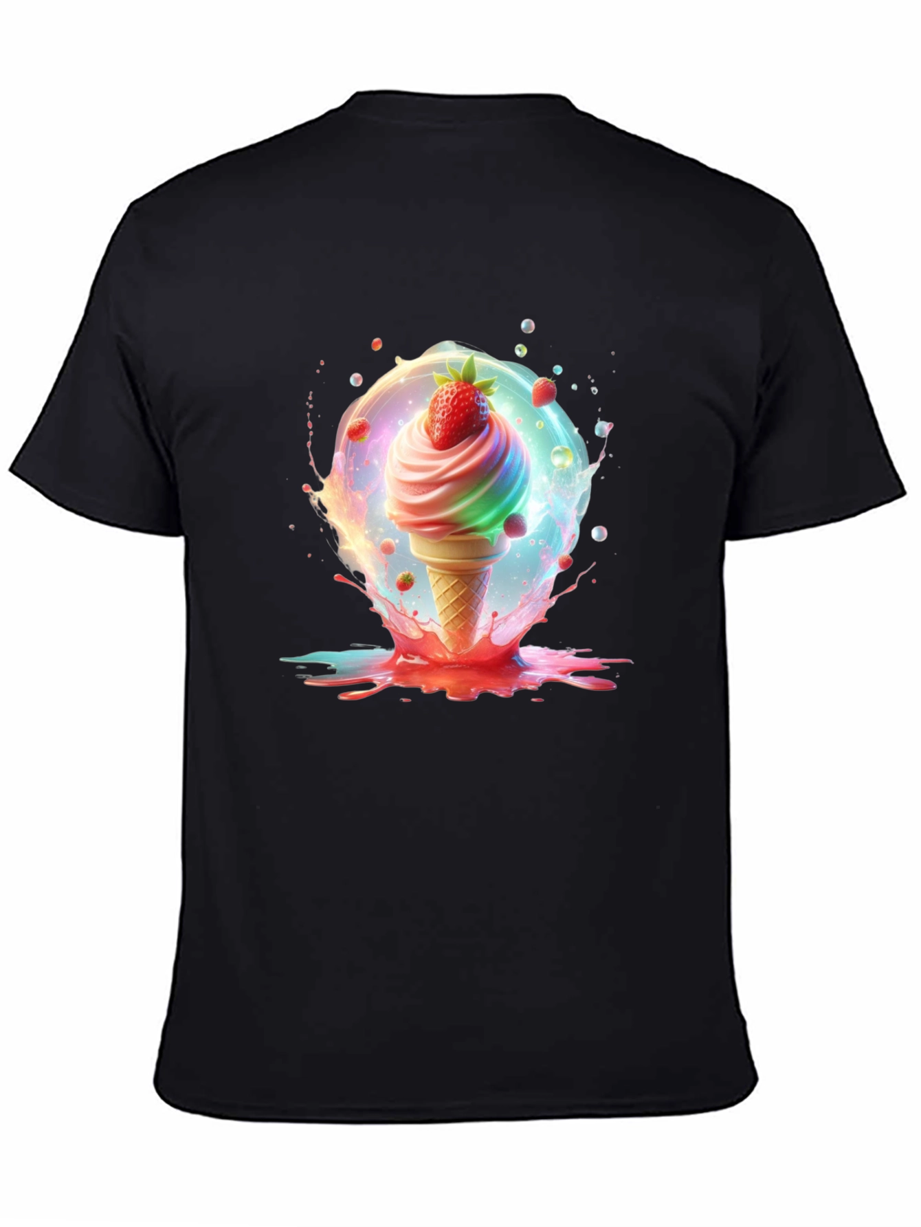 Fun Ice Cream Cone Graphic Tee - Black T-Shirt