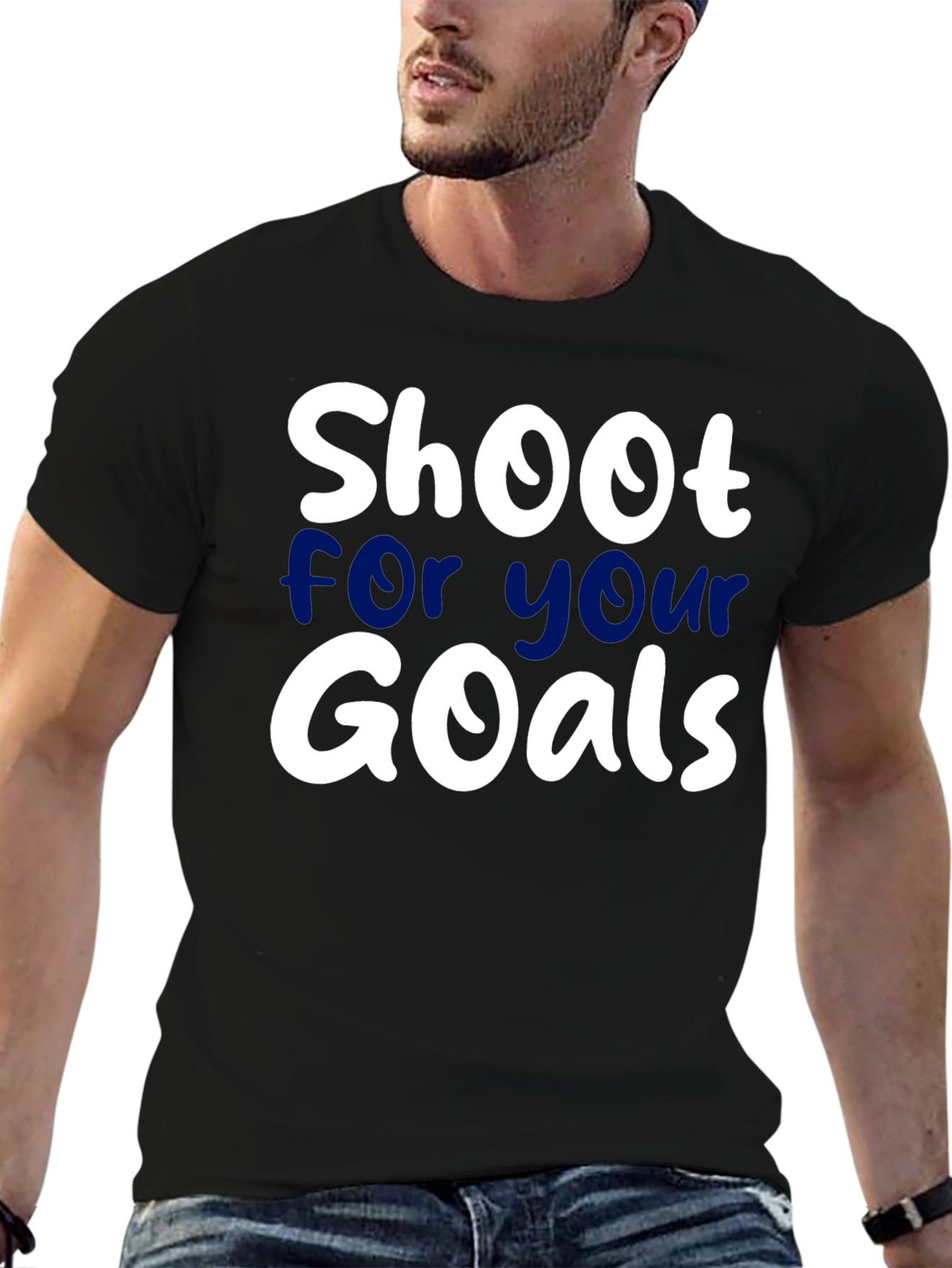 Shoot For Your Goals T-Shirt Black Cotton