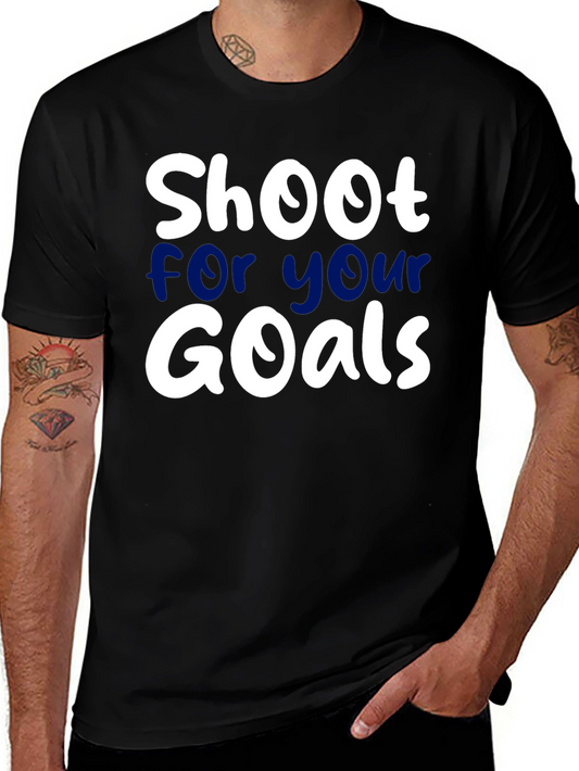Shoot For Your Goals T-Shirt Black Cotton