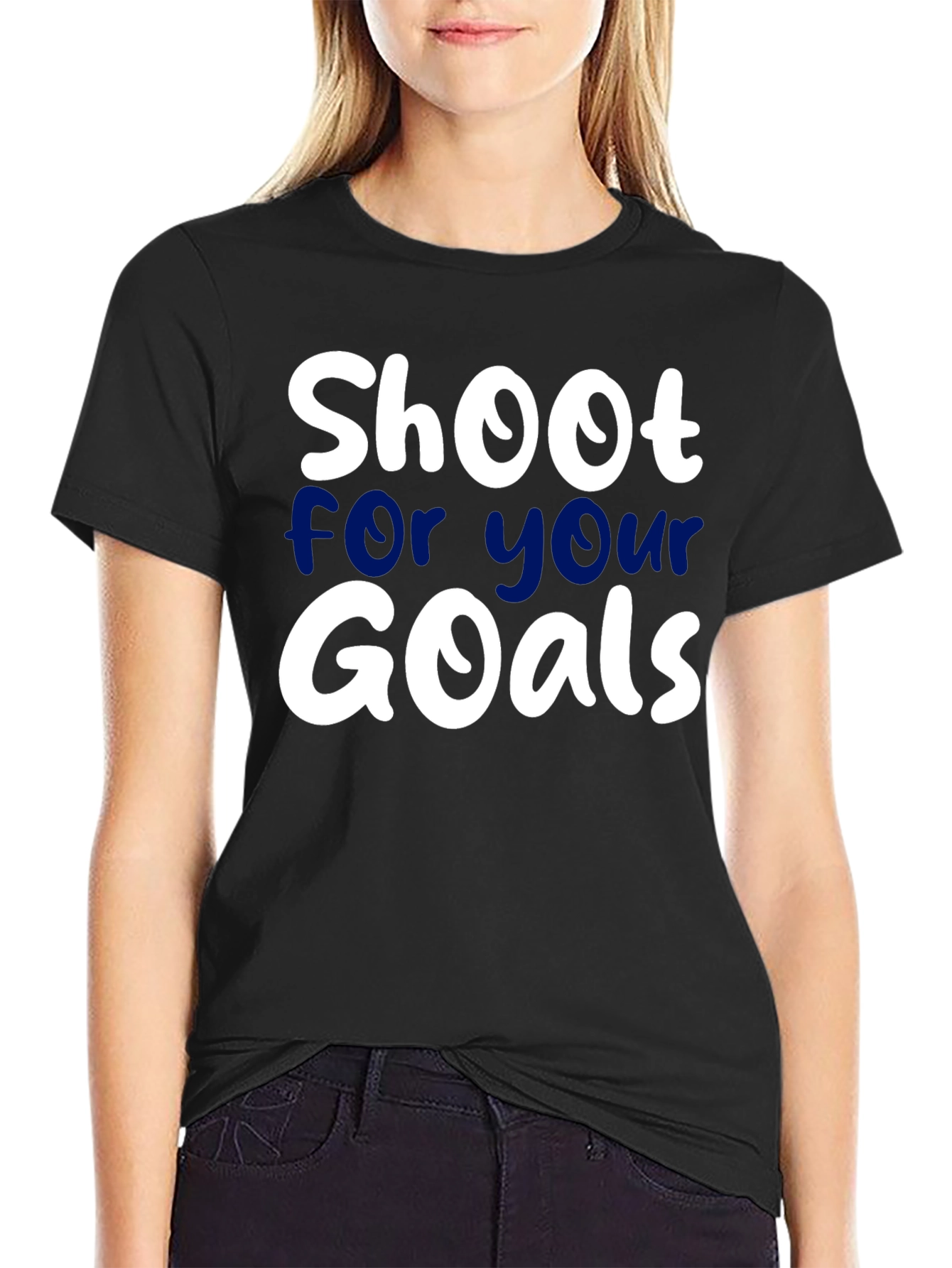 Shoot For Your Goals T-Shirt Black Cotton