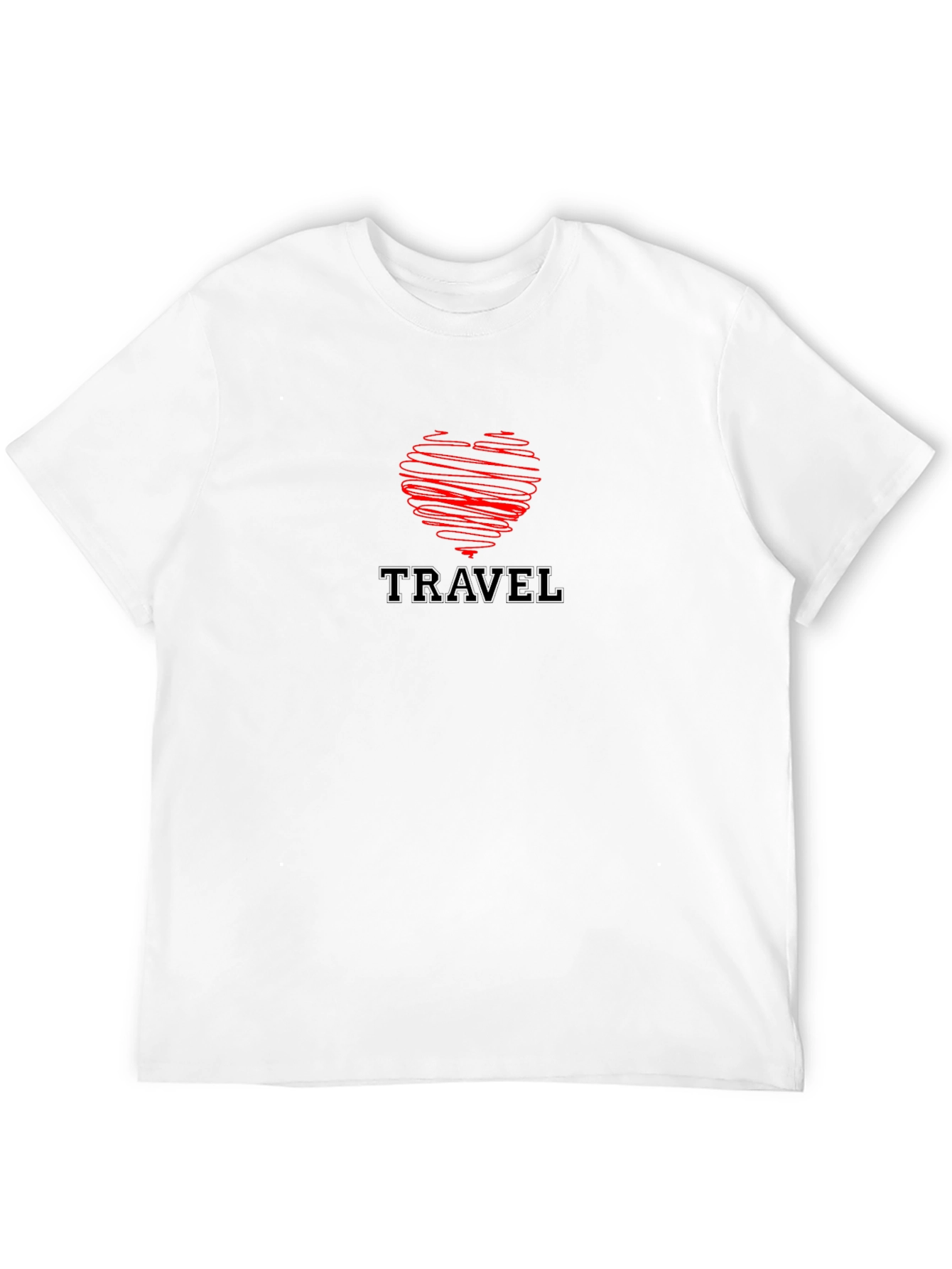 Travel Love Heart Black T-Shirt