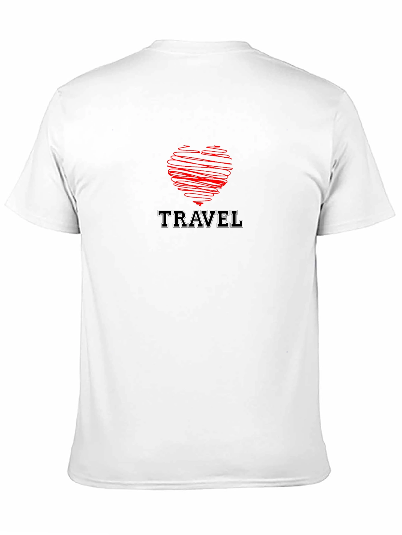 Travel Love Heart Black T-Shirt