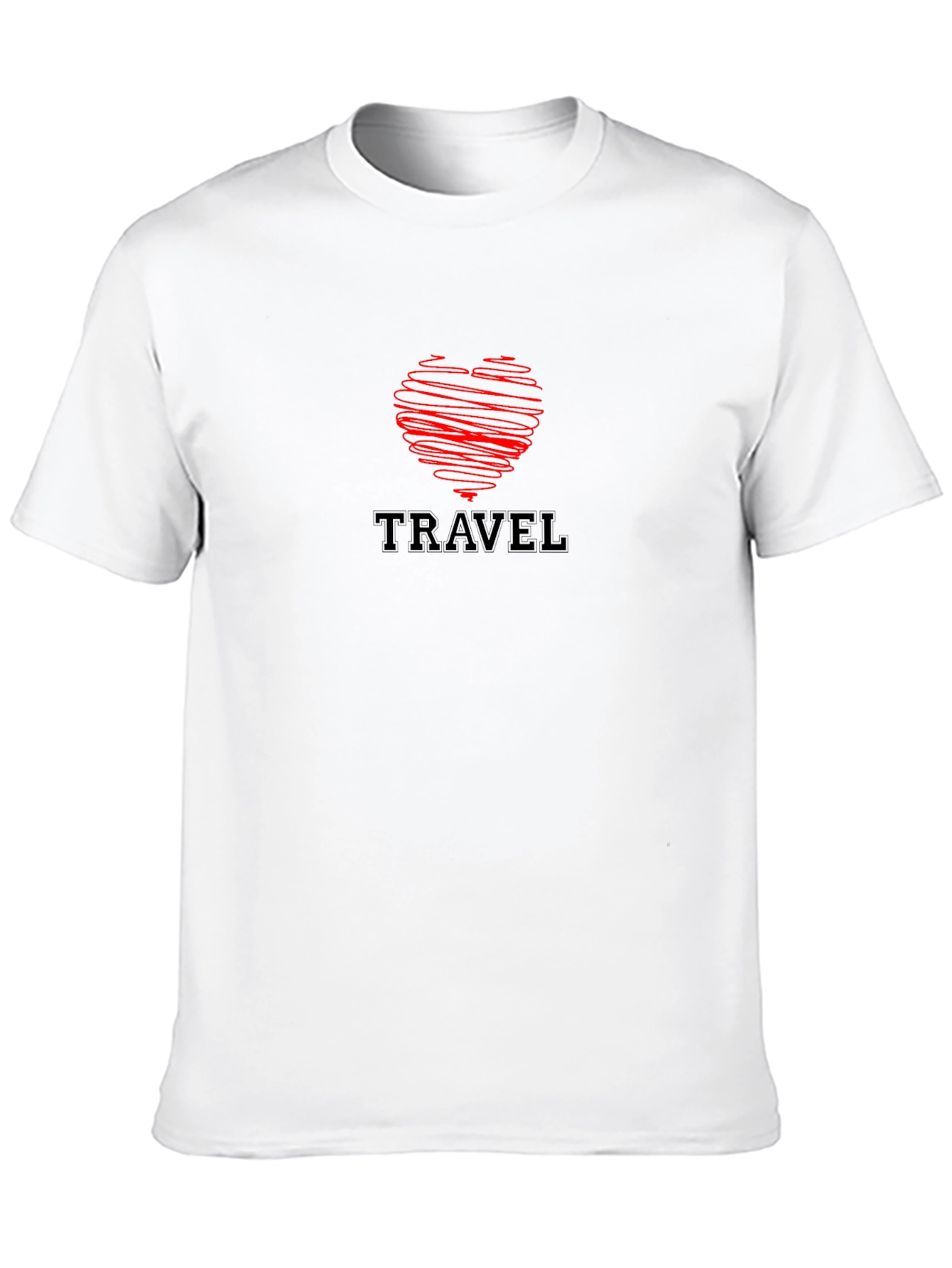 Travel Love Heart Black T-Shirt