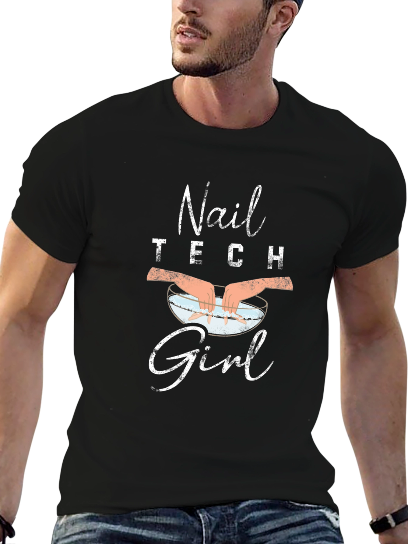 Nail Tech Girl Black T-Shirt - Salon Apparel