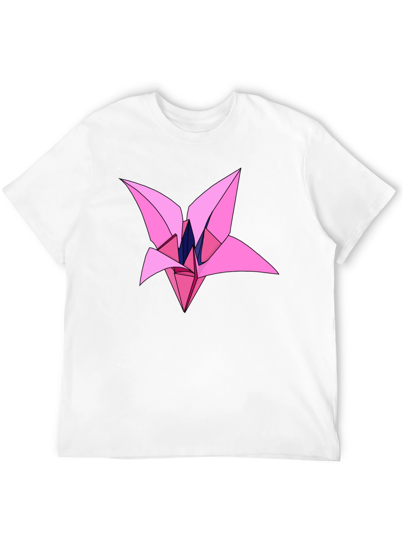 Origami Flower Graphic Black T-Shirt