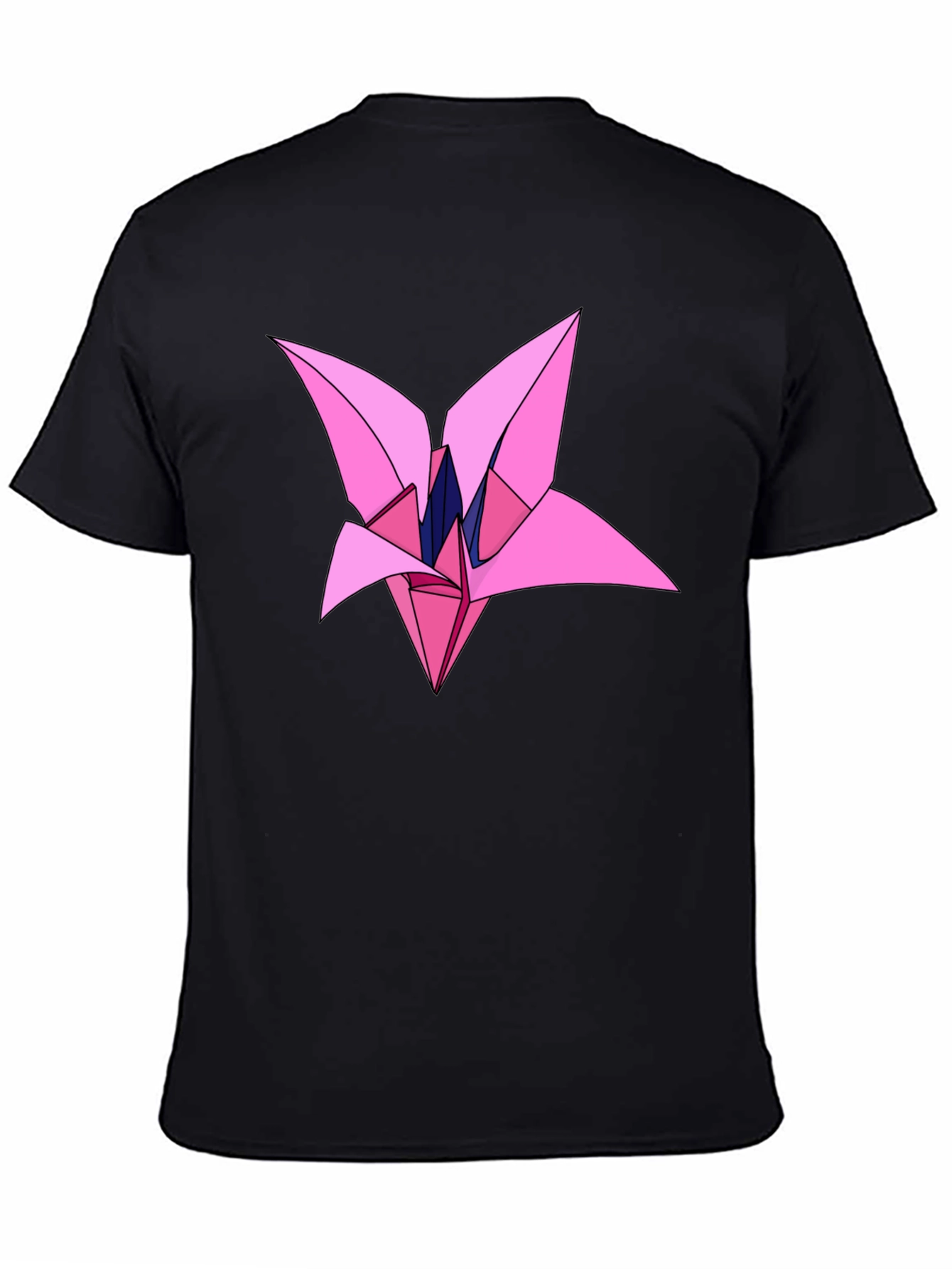 Origami Flower Graphic Black T-Shirt
