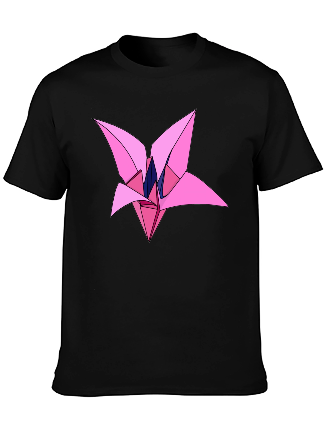 Origami Flower Graphic Black T-Shirt