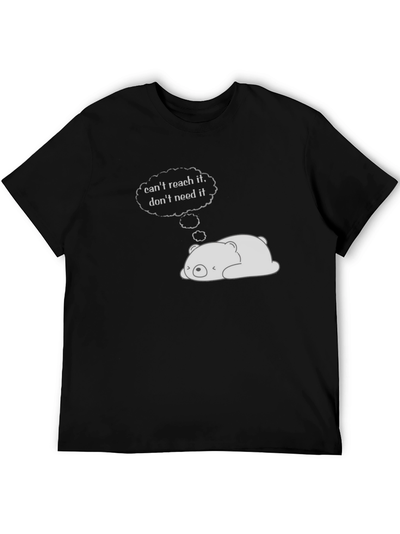 Lazy Bear Graphic Tee - Black Cotton Comfort