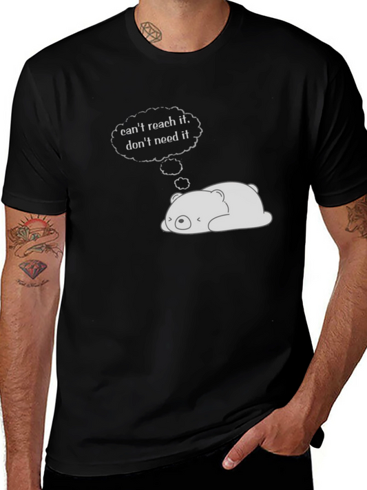 Lazy Bear Graphic Tee - Black Cotton Comfort