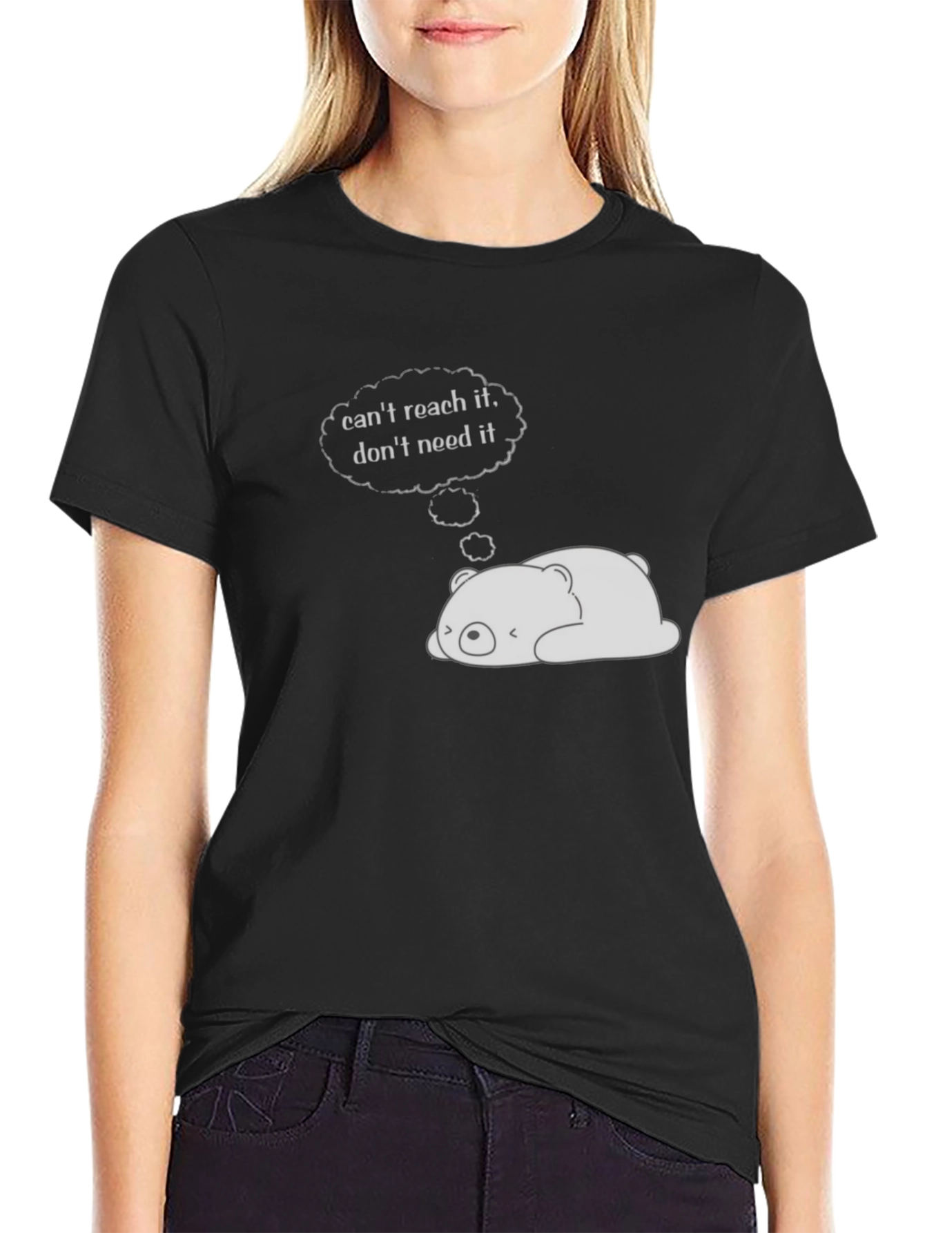 Lazy Bear Graphic Tee - Black Cotton Comfort