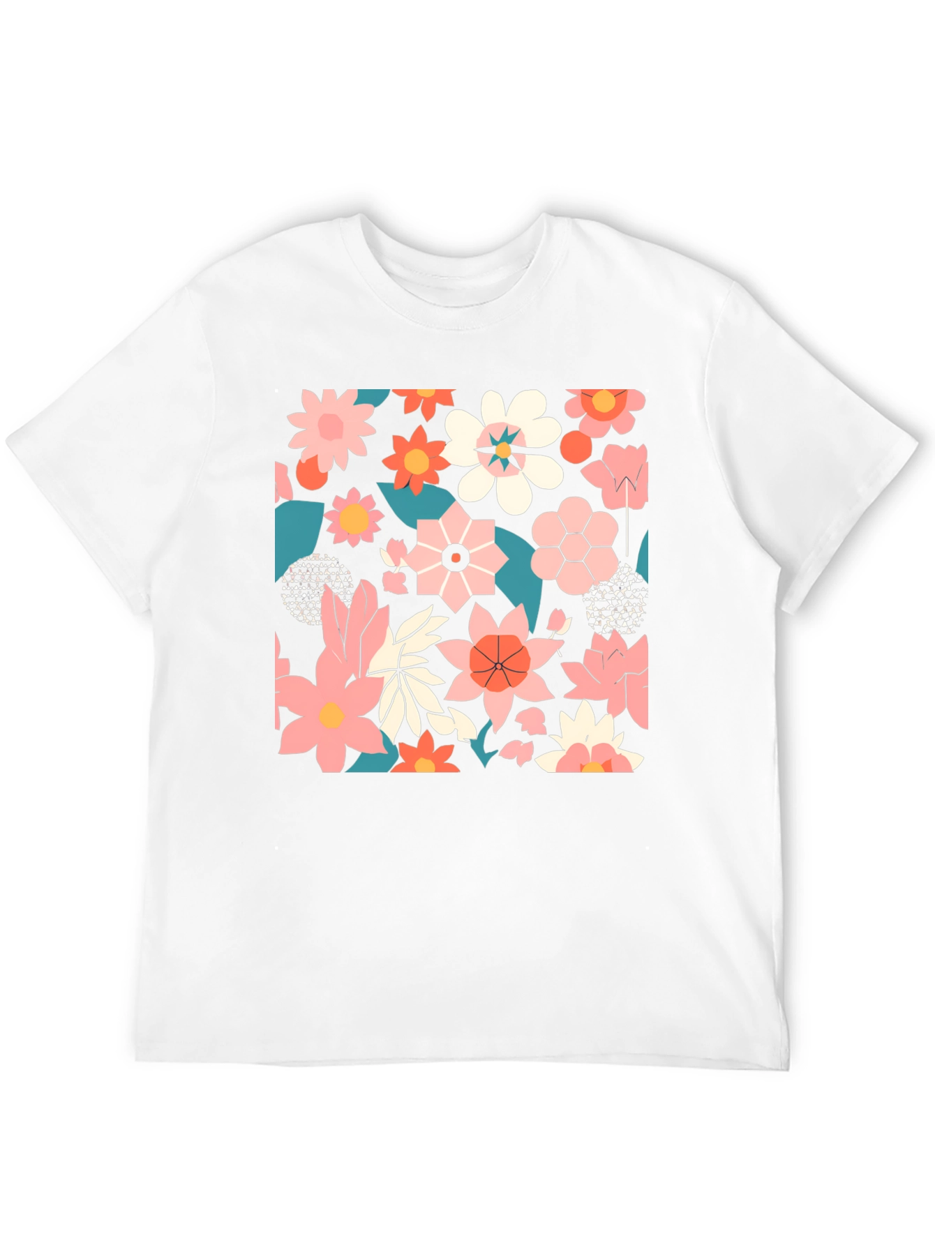 Floral Print Black T-Shirt