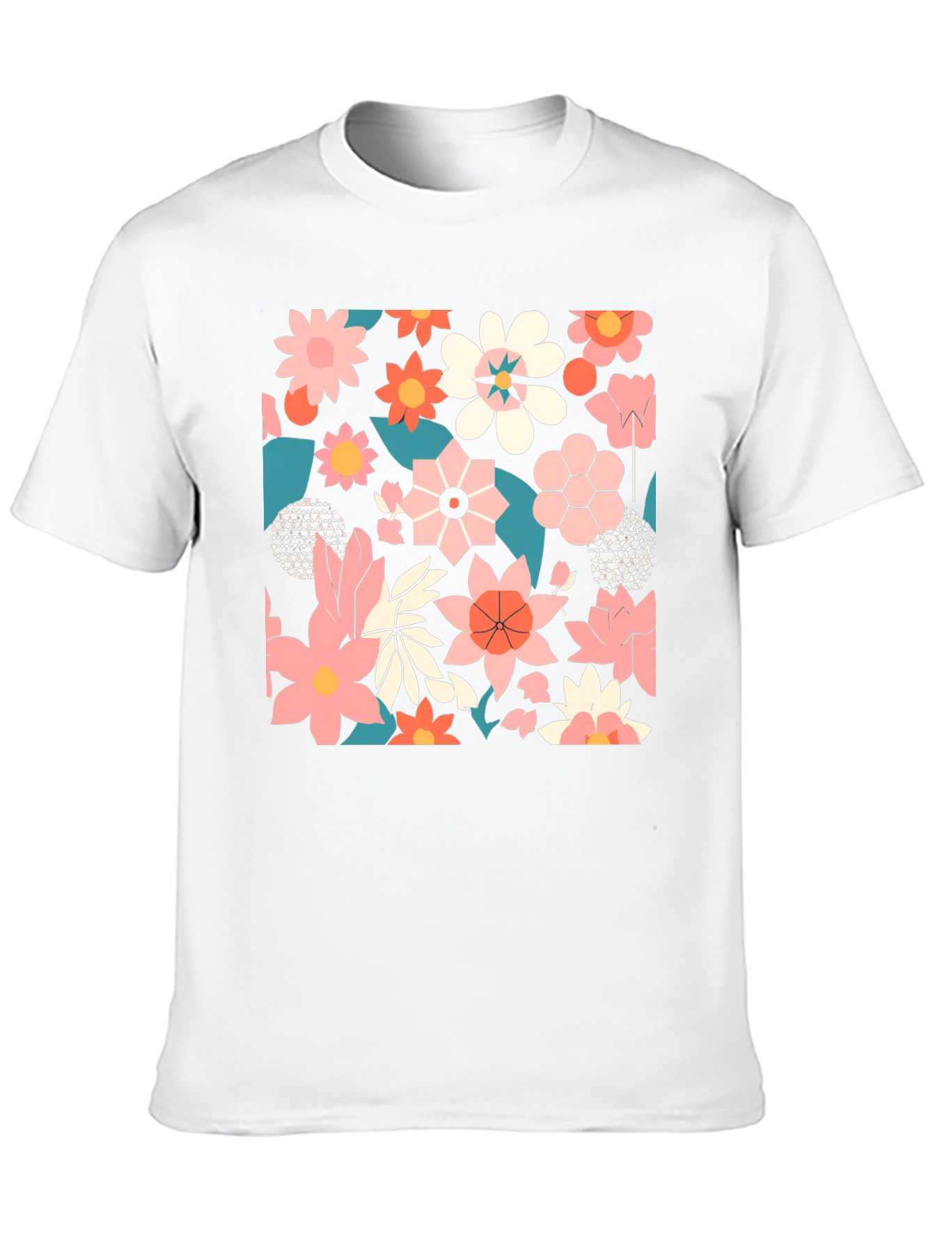 Floral Print Black T-Shirt