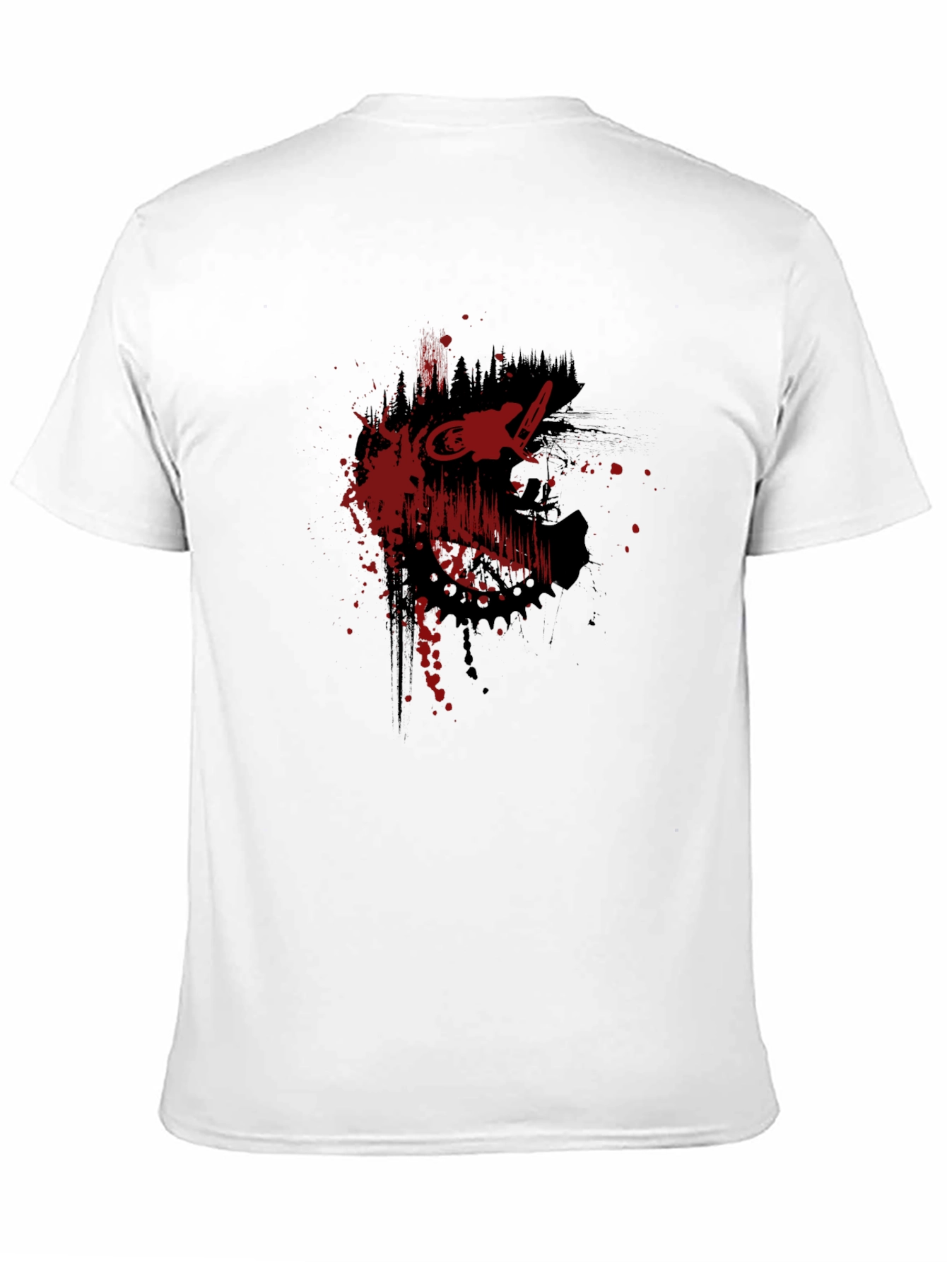 Edgy Black T-Shirt with Red Bike Graphic