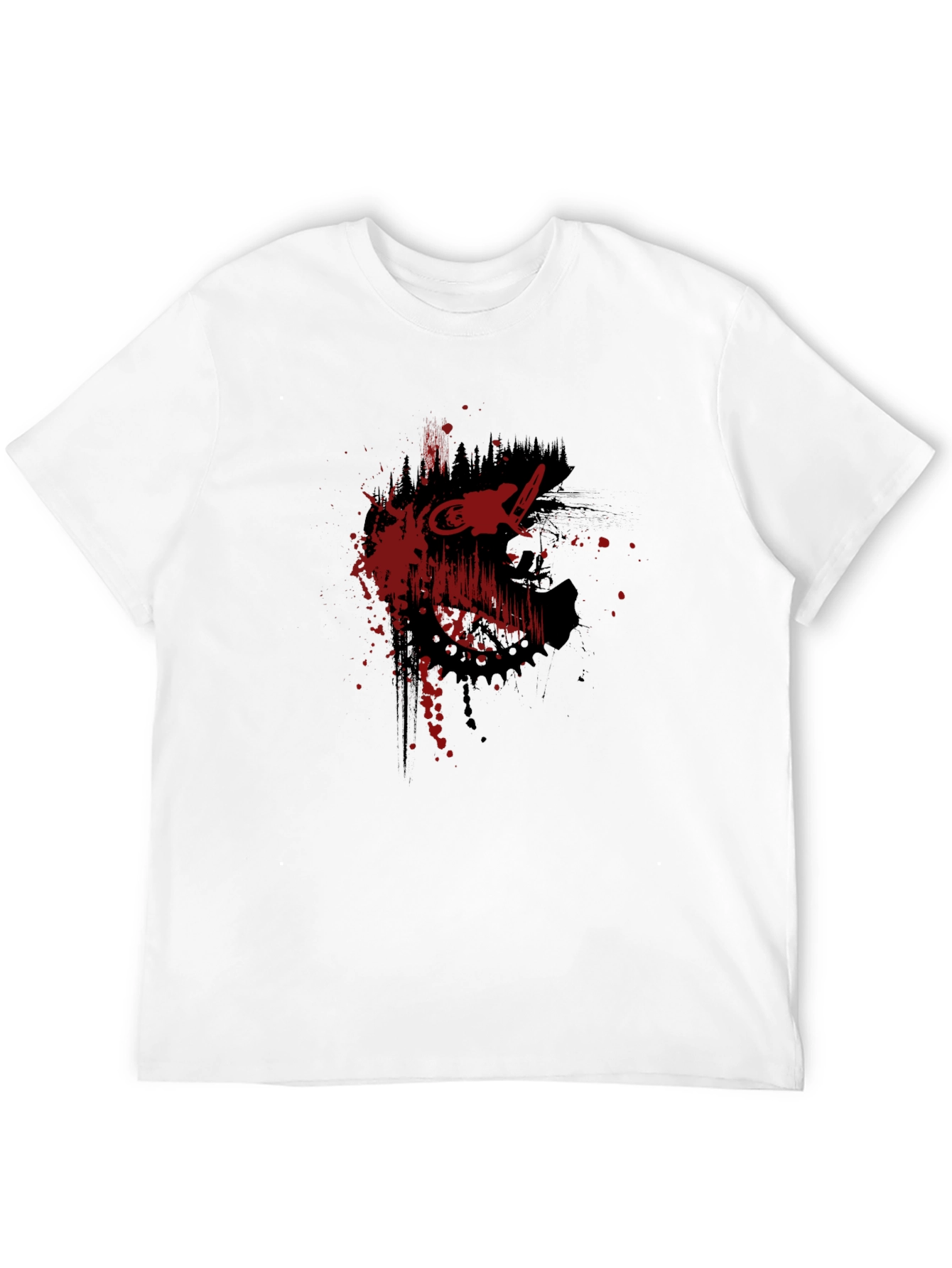 Edgy Black T-Shirt with Red Bike Graphic