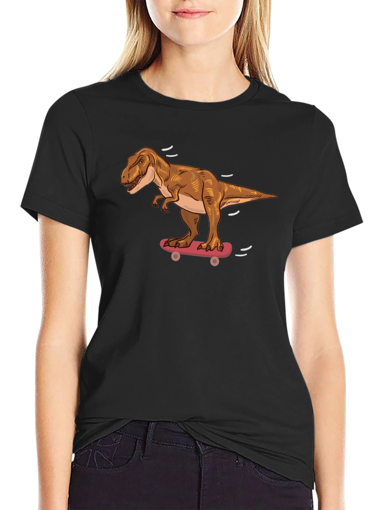 Dinosaur Skateboard T-Shirt - Cool Dino Graphic Tee