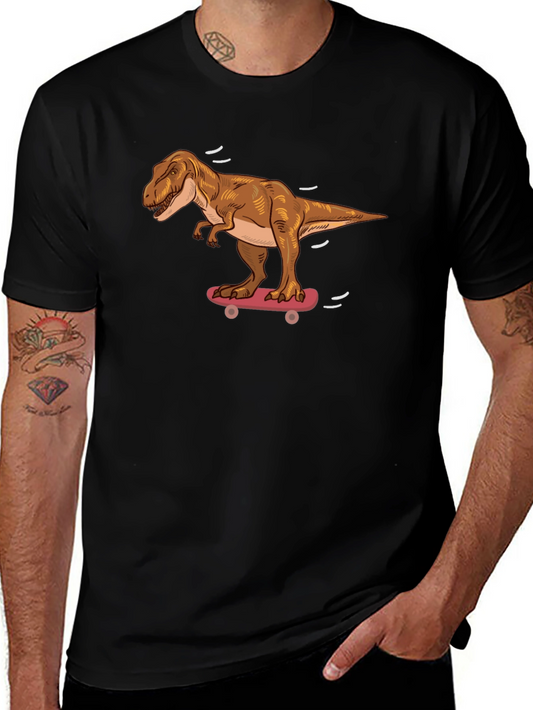 Dinosaur Skateboard T-Shirt - Cool Dino Graphic Tee