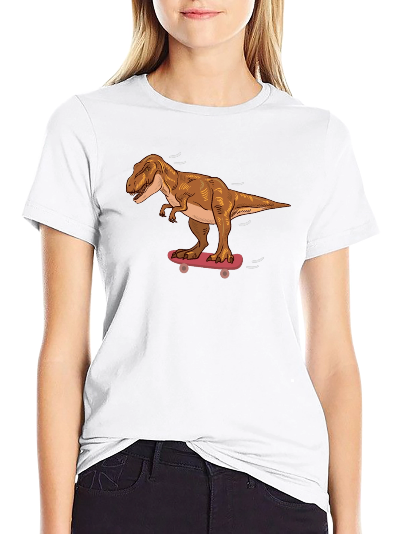 Dinosaur Skateboard T-Shirt - Cool Dino Graphic Tee