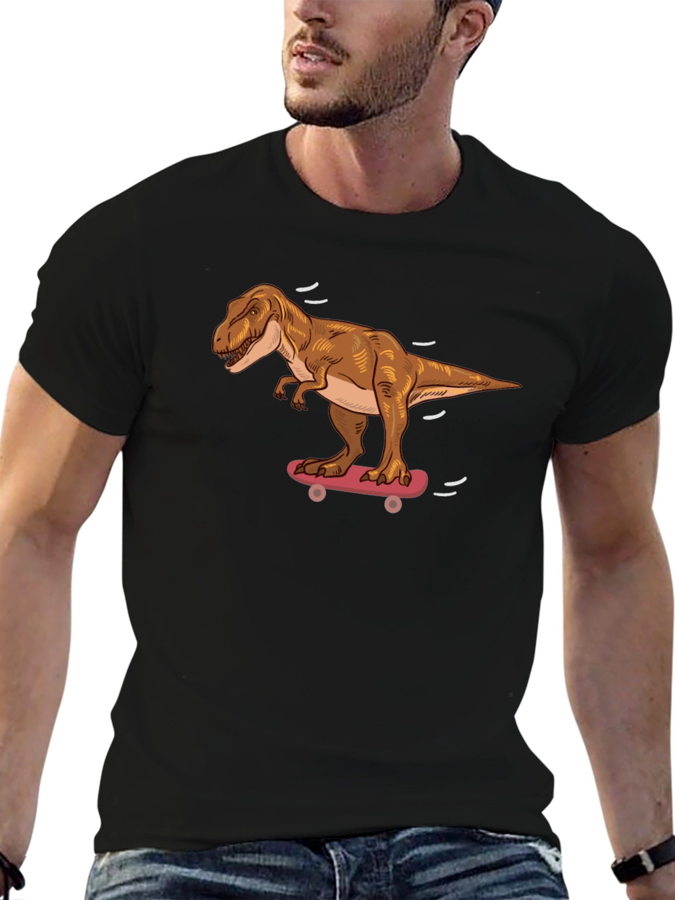 Dinosaur Skateboard T-Shirt - Cool Dino Graphic Tee