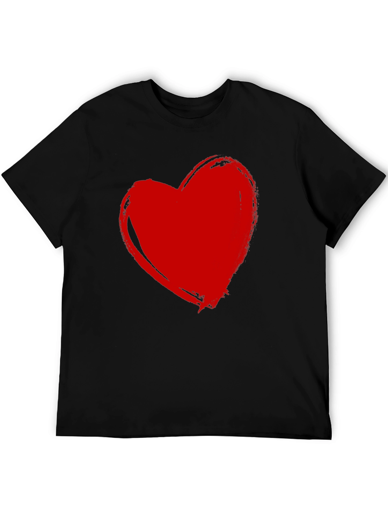Red Heart Graphic Black T-Shirt