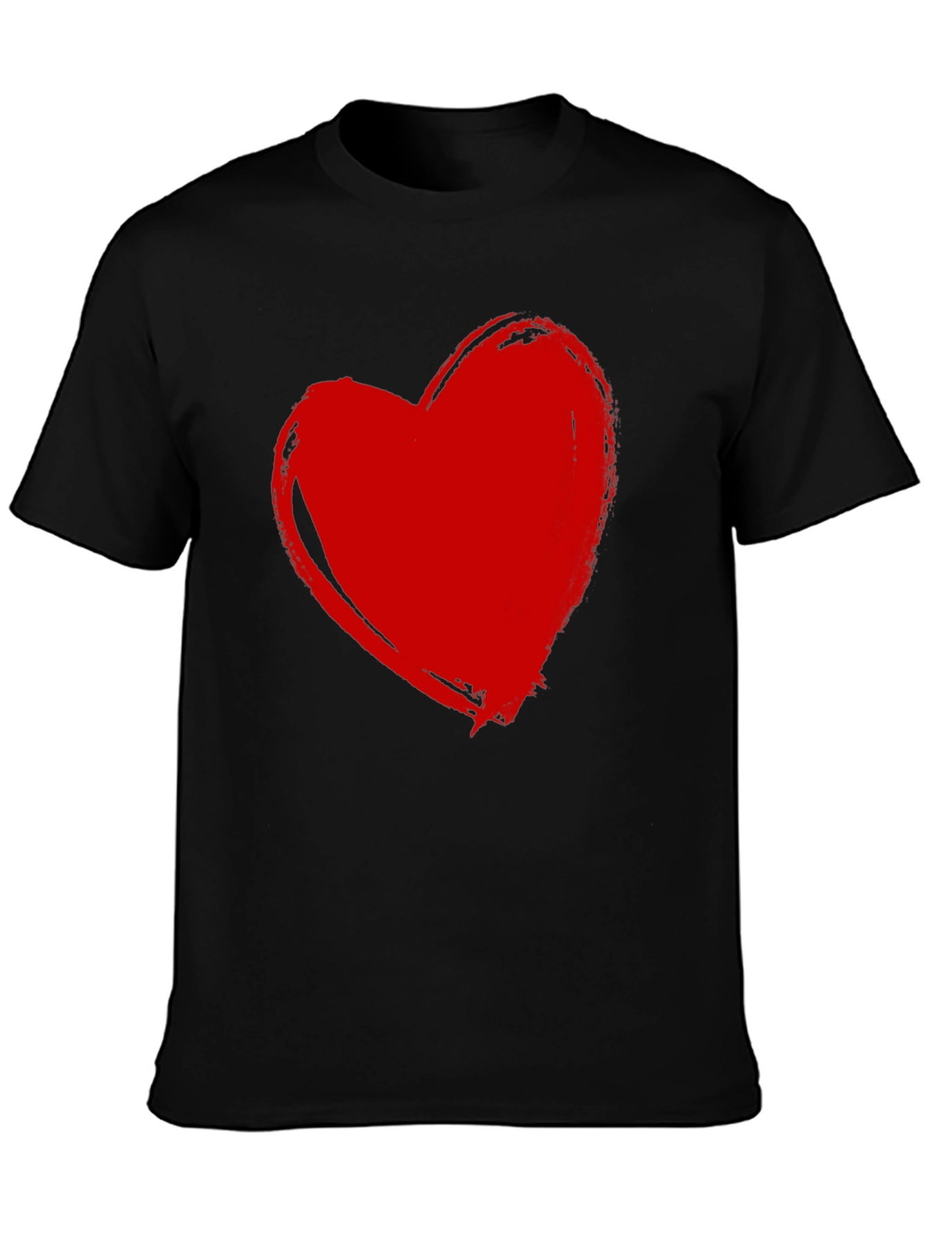 Red Heart Graphic Black T-Shirt