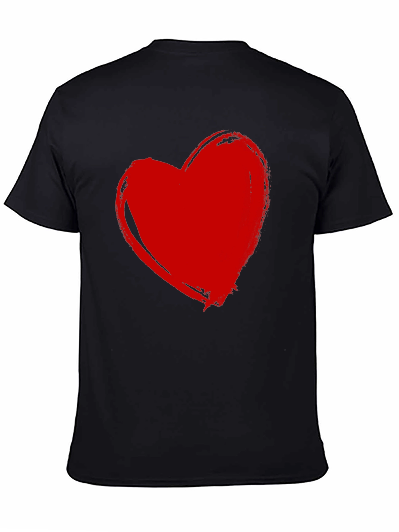 Red Heart Graphic Black T-Shirt