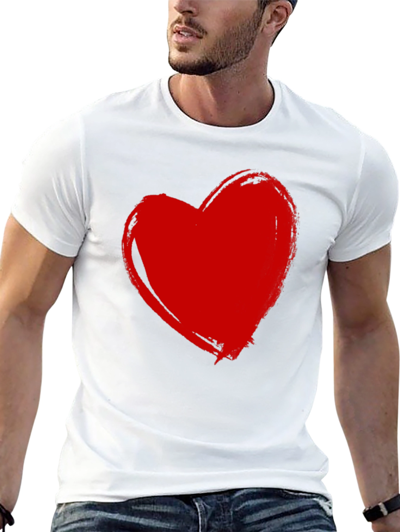 Red Heart Graphic Black T-Shirt