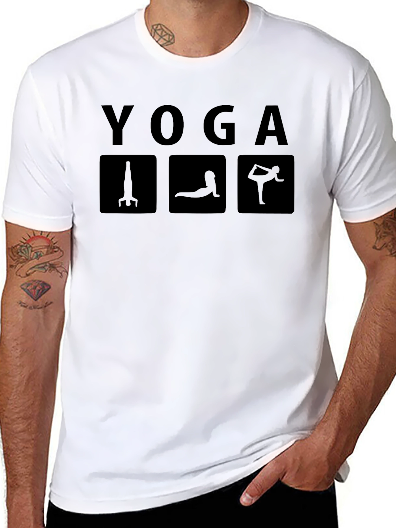 Yoga Pose Graphic Tee - Black