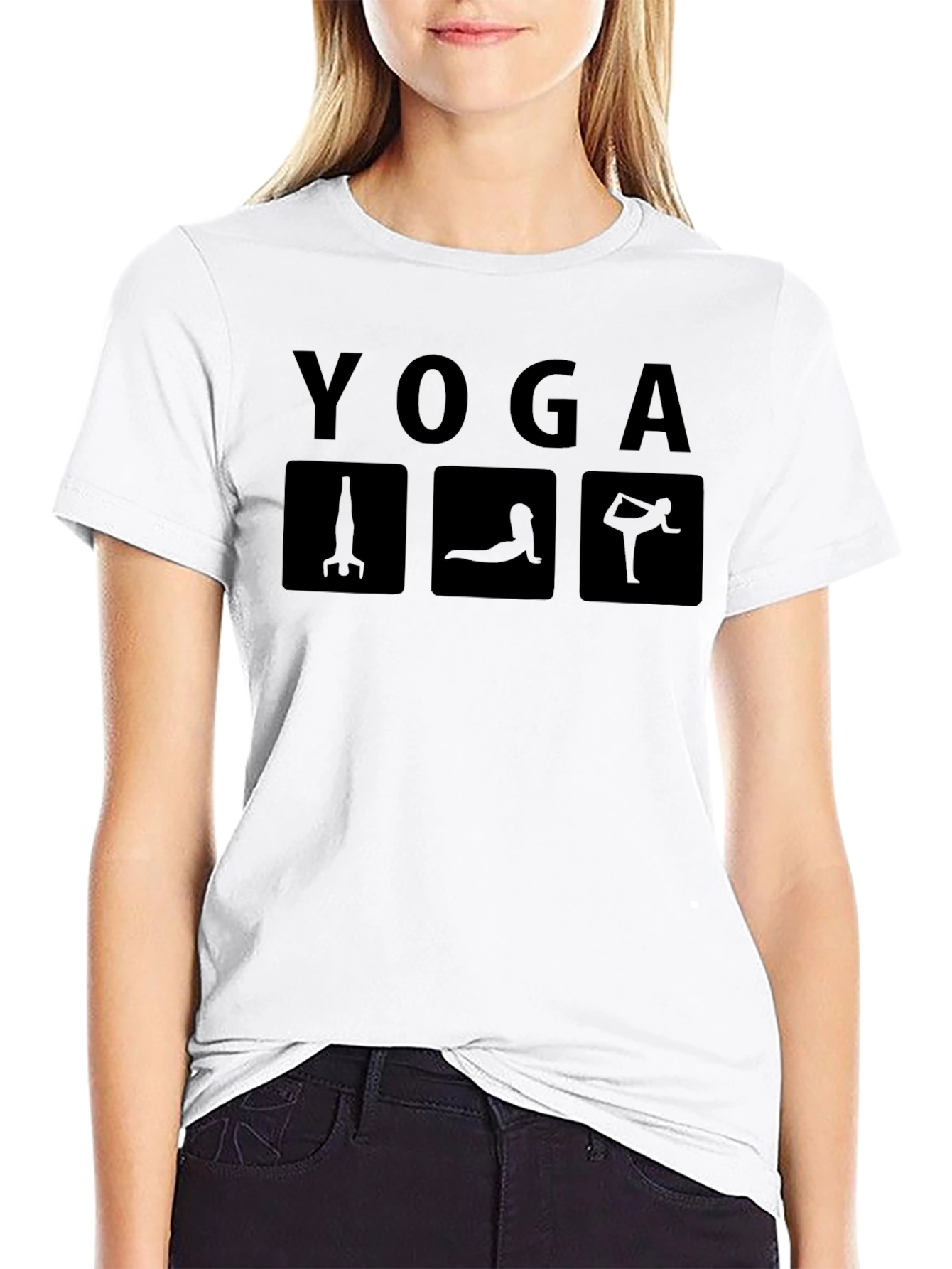 Yoga Pose Graphic Tee - Black