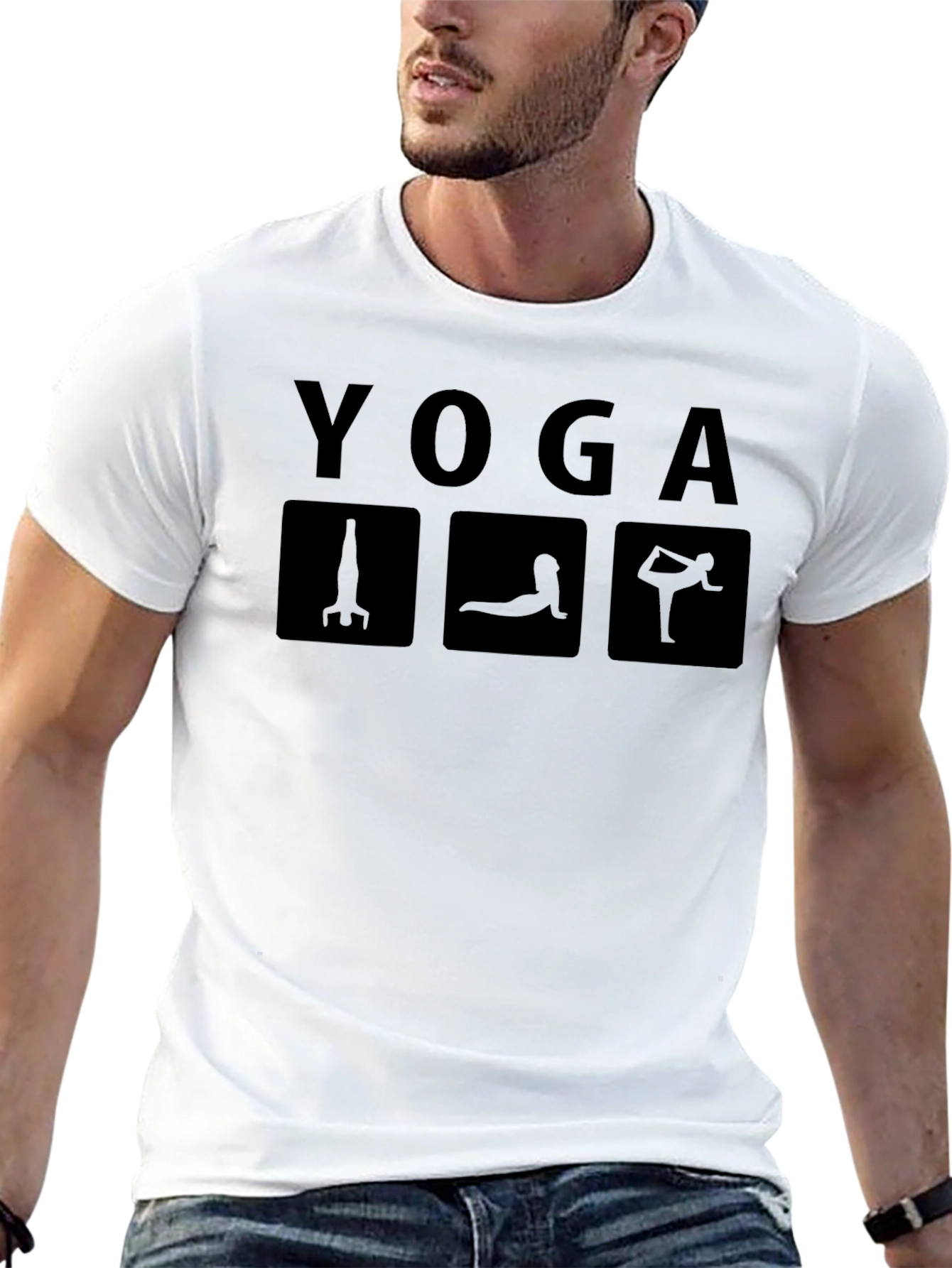 Yoga Pose Graphic Tee - Black