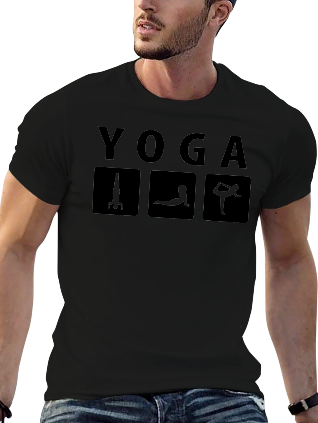 Yoga Pose Graphic Tee - Black