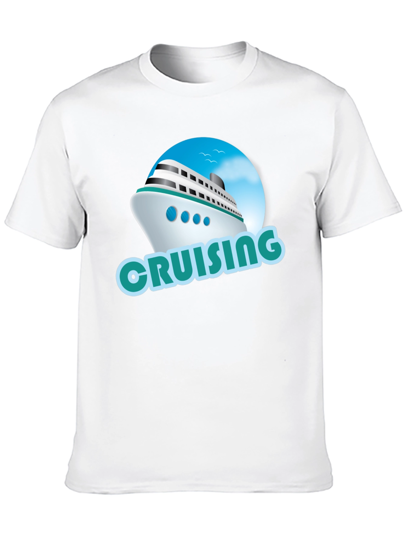 Cruising Ship Graphic T-Shirt - Black