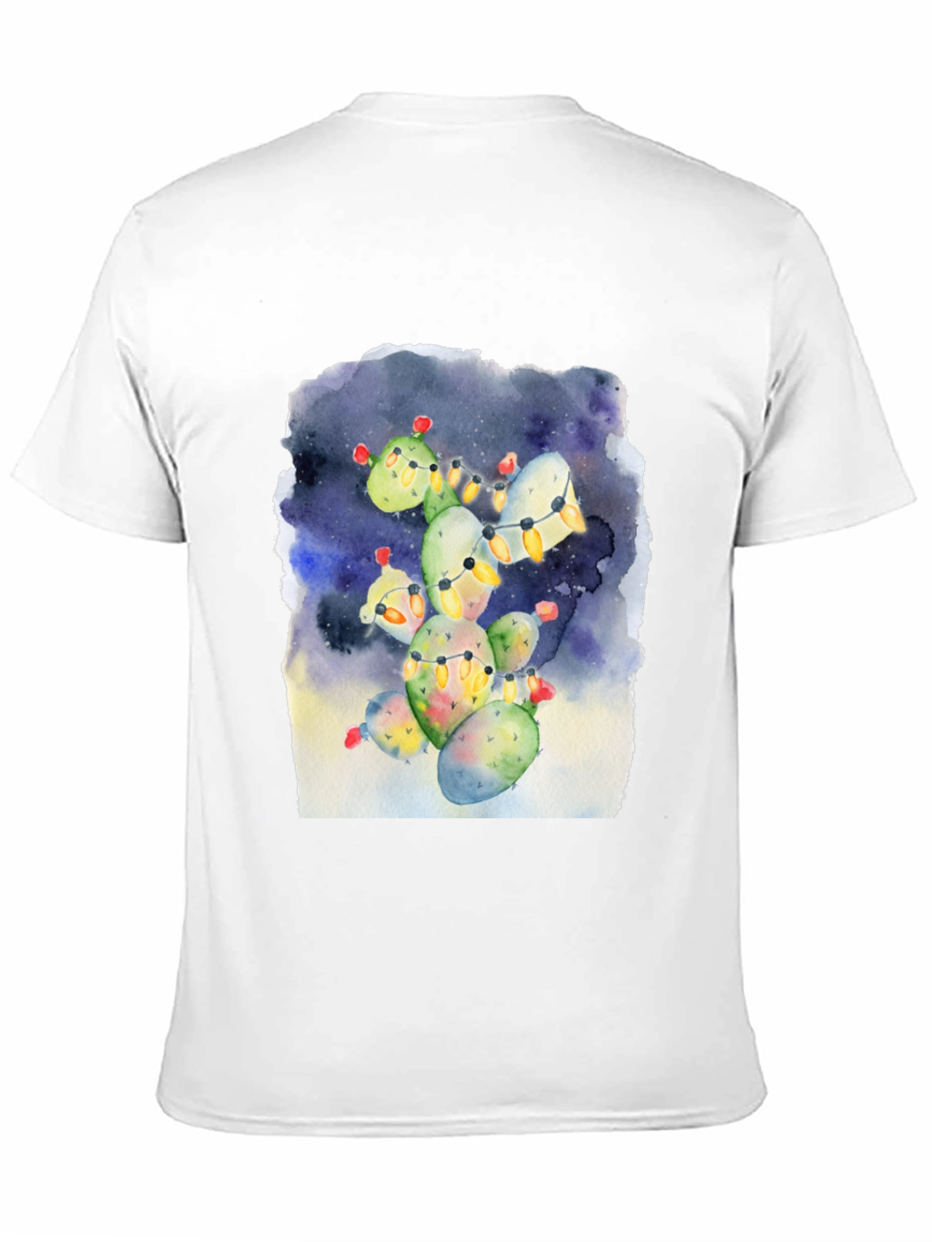 Festive Cactus Tee - Holiday Lights Design