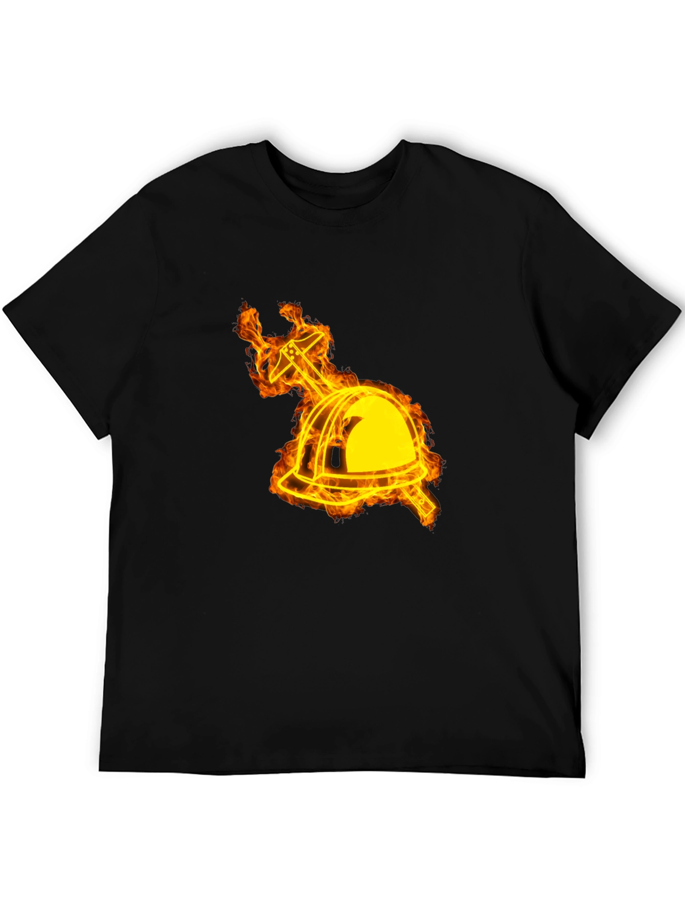 Flaming Firefighter Helmet Graphic Tee