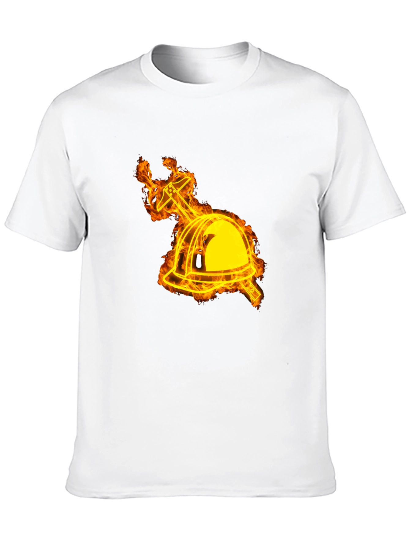 Flaming Firefighter Helmet Graphic Tee