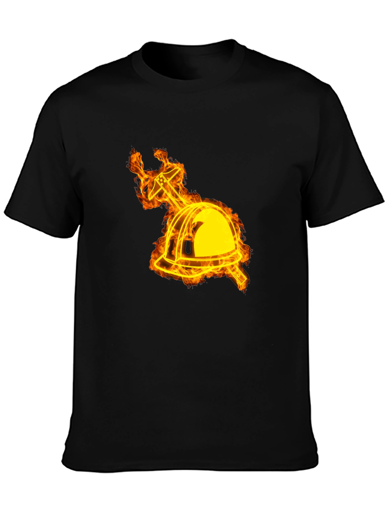 Flaming Firefighter Helmet Graphic Tee