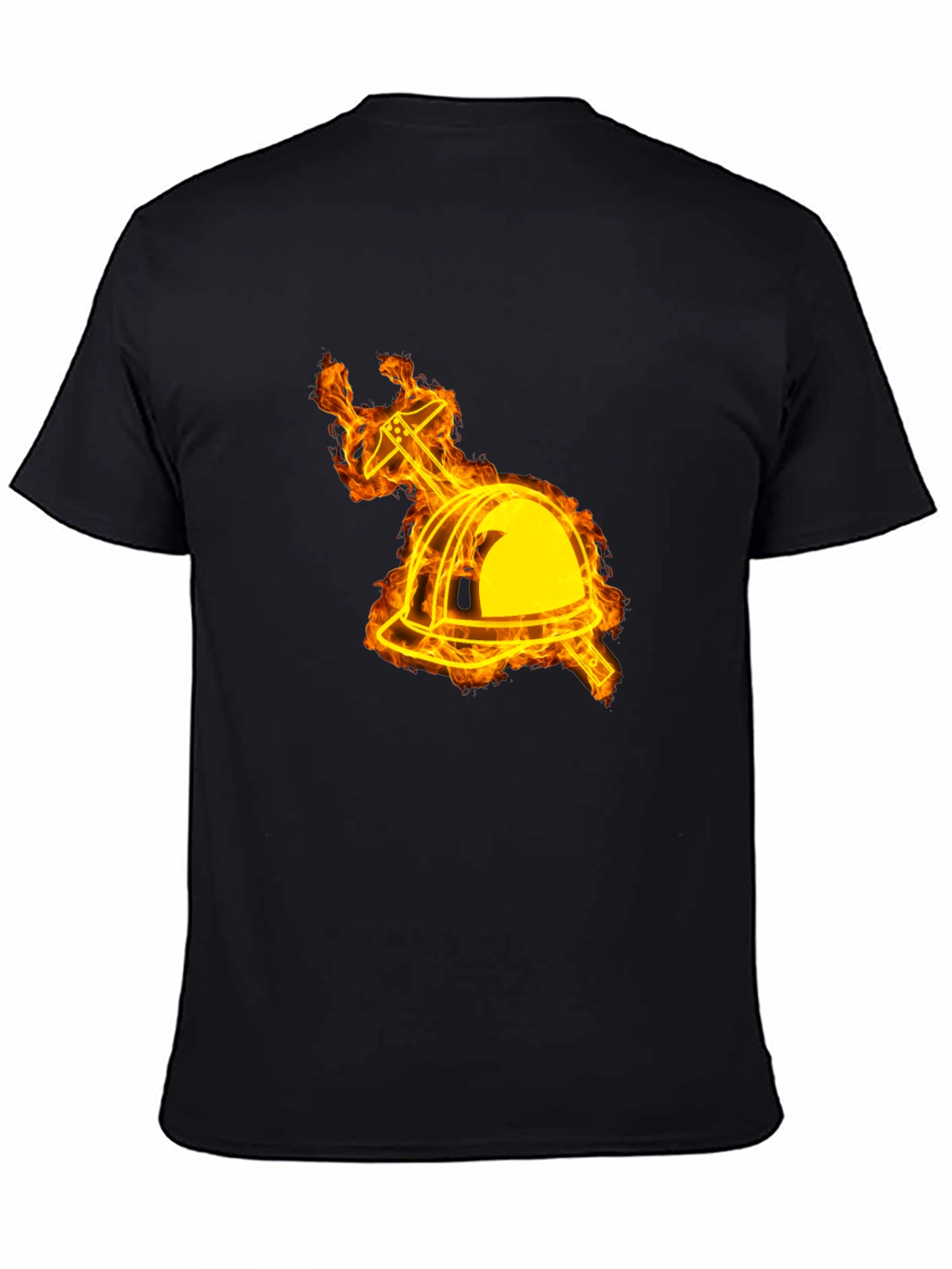 Flaming Firefighter Helmet Graphic Tee