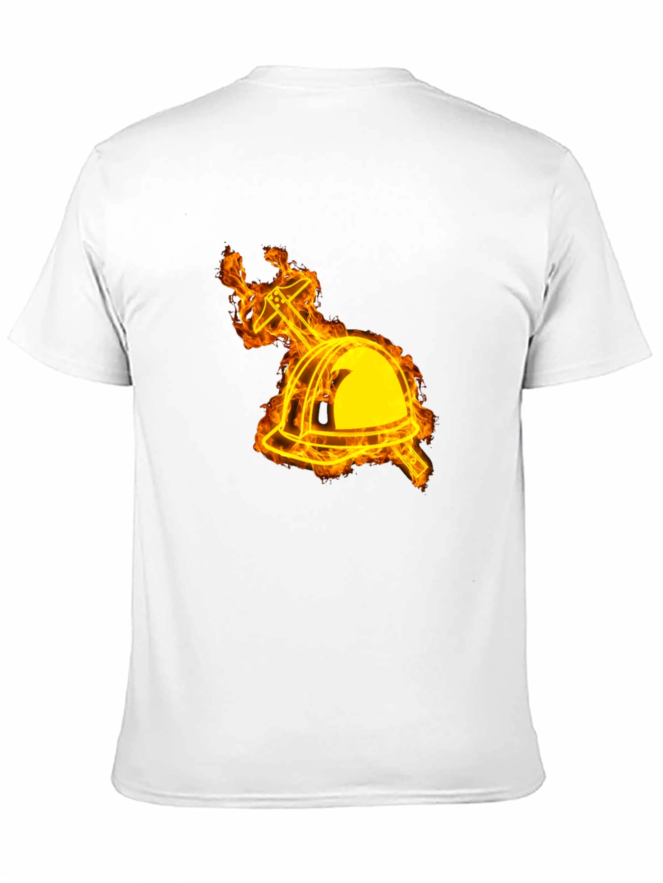 Flaming Firefighter Helmet Graphic Tee