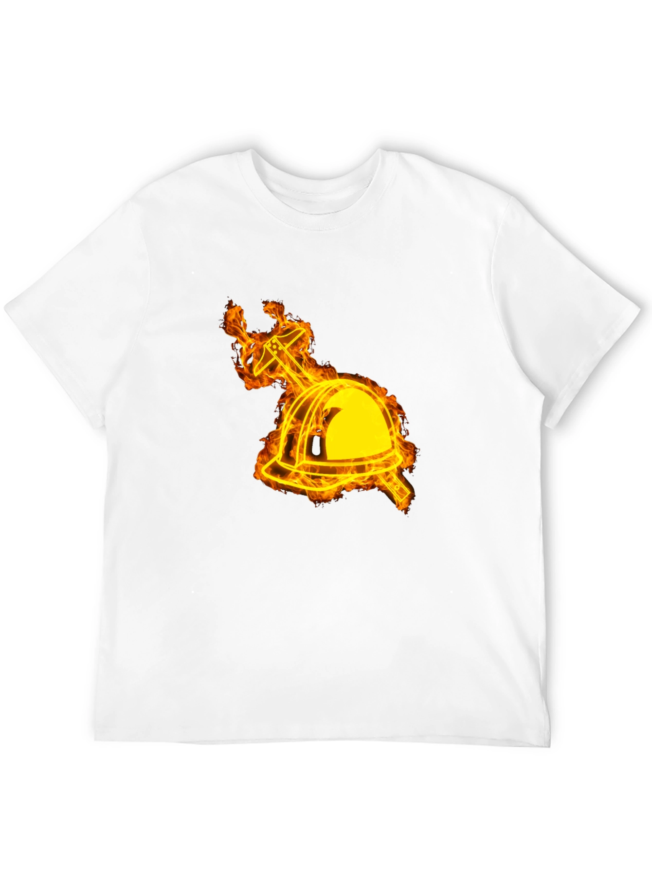 Flaming Firefighter Helmet Graphic Tee
