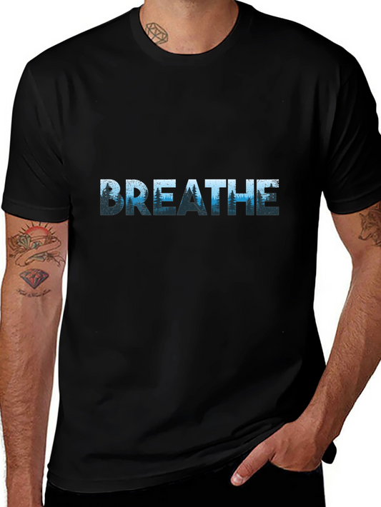 Breathe Graphic Print T-Shirt - Black