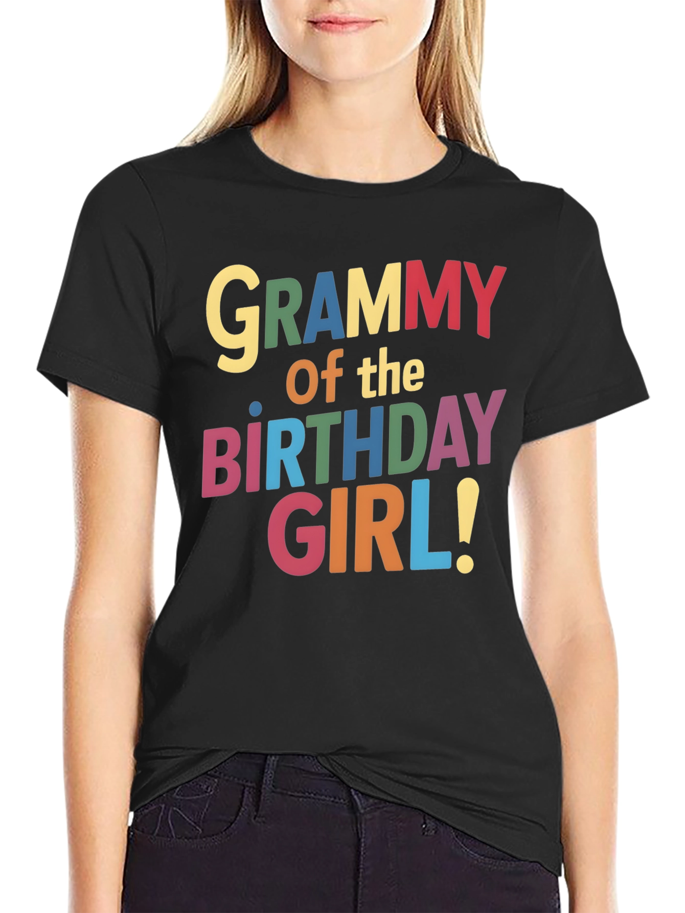 Grammy of the Birthday Girl Black T-Shirt