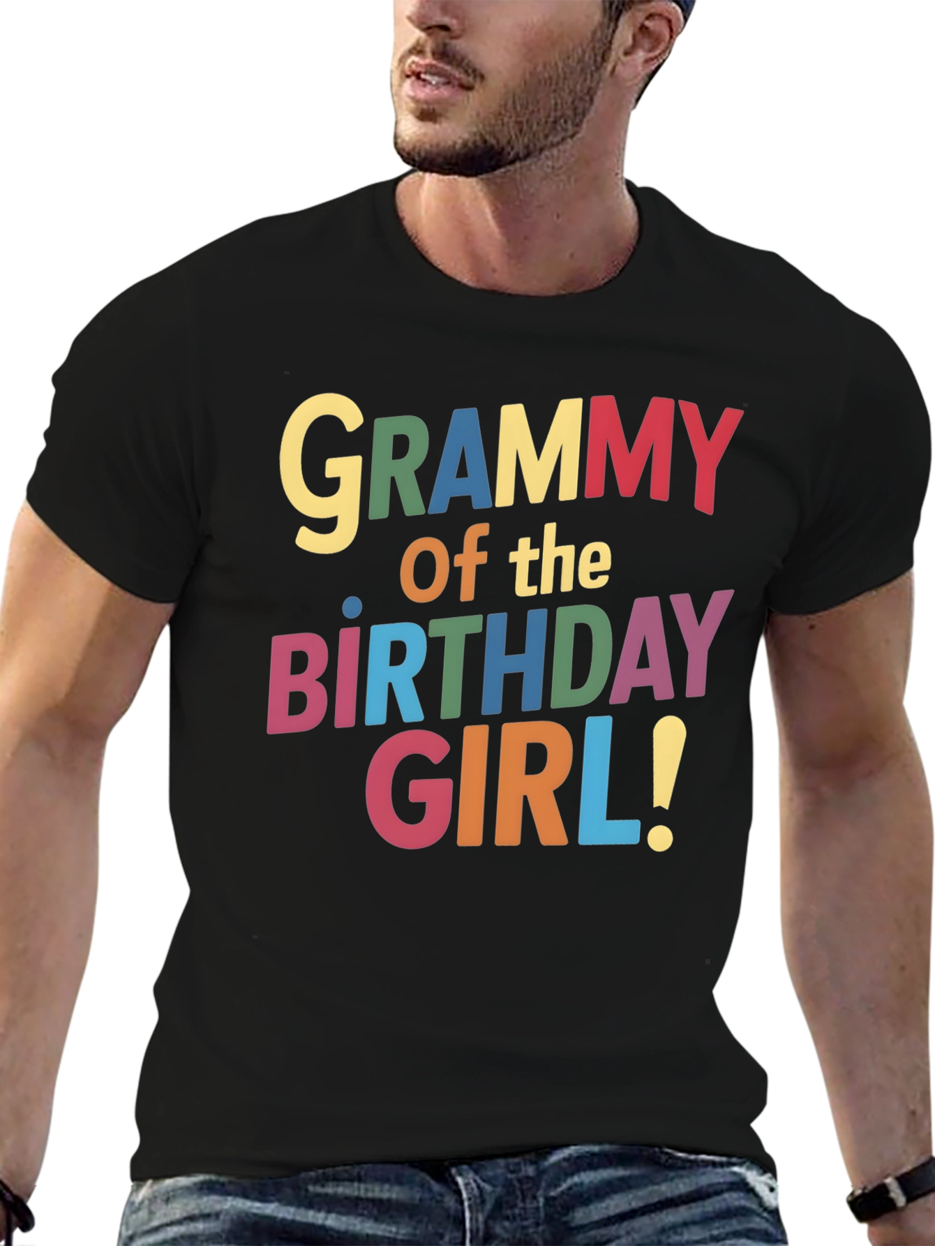Grammy of the Birthday Girl Black T-Shirt
