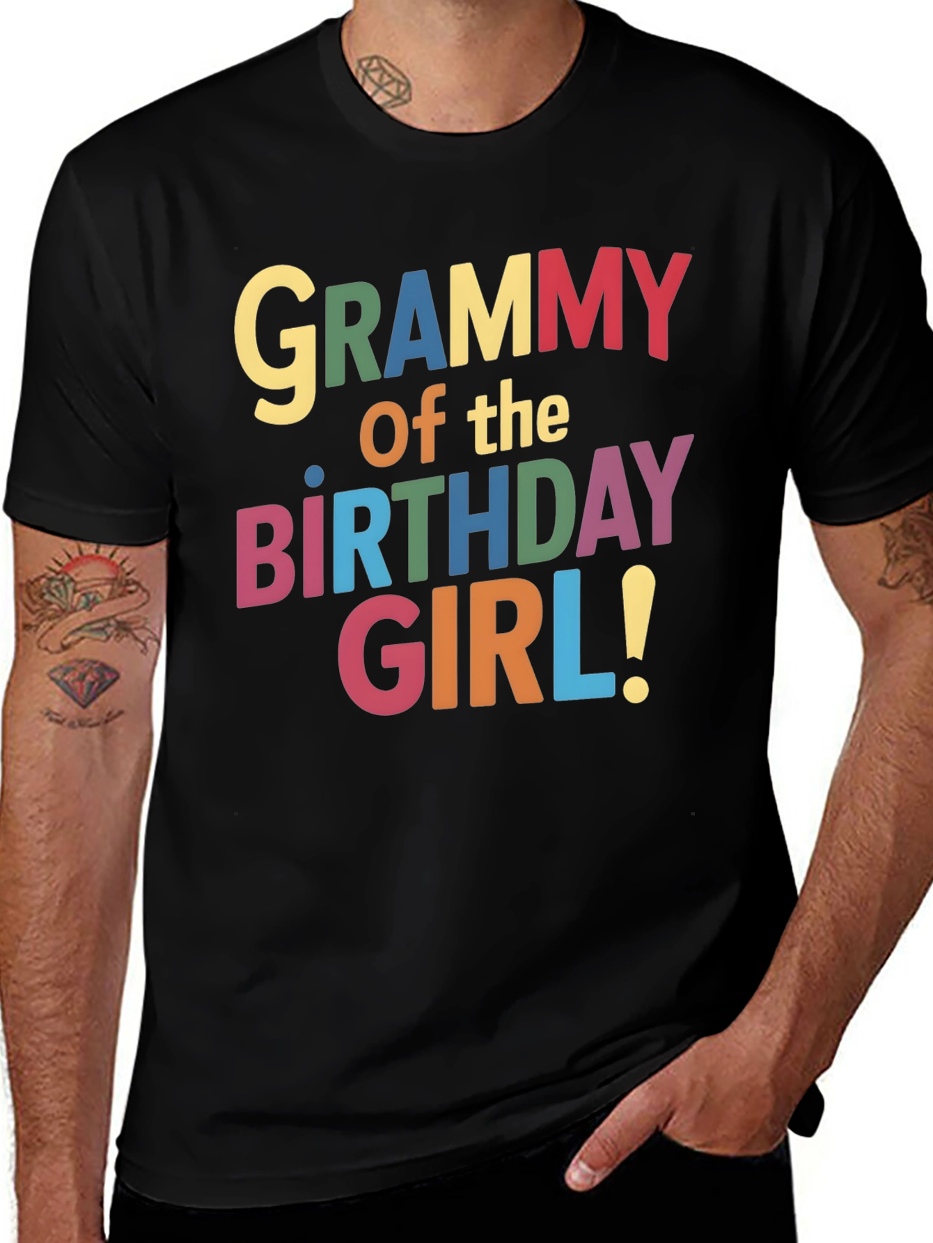 Grammy of the Birthday Girl Black T-Shirt