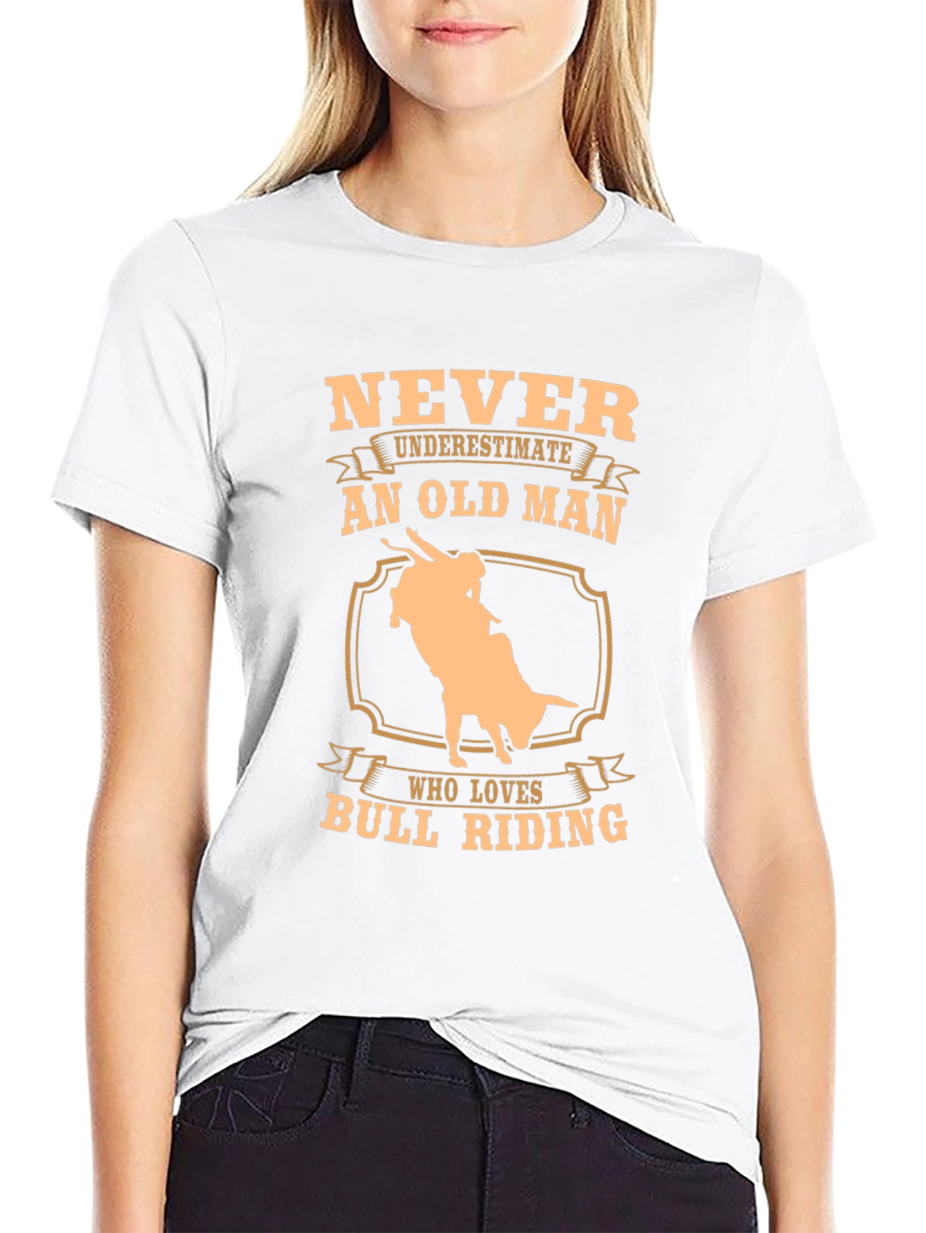 Never Underestimate An Old Man Bull Riding T-Shirt