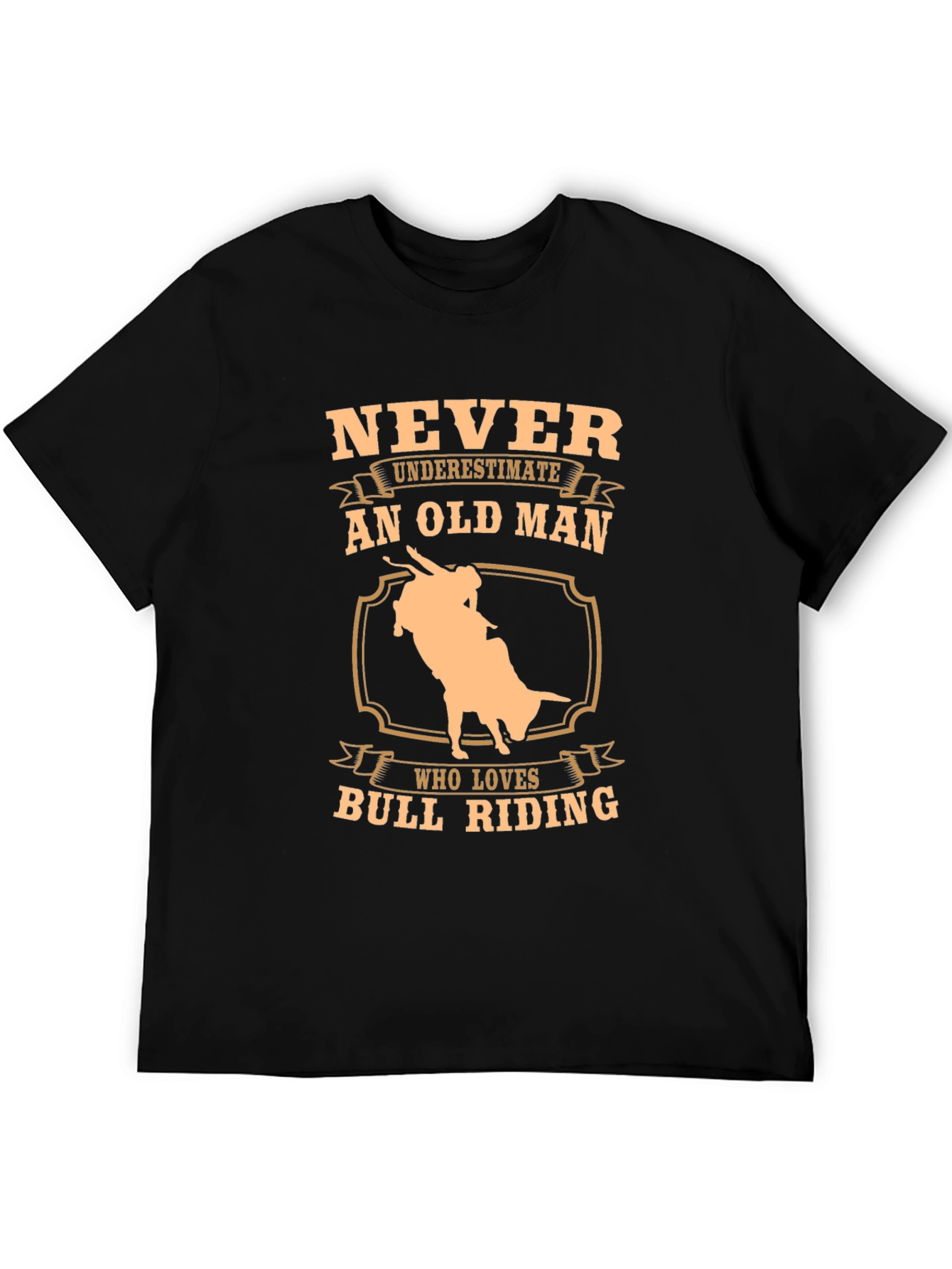 Never Underestimate An Old Man Bull Riding T-Shirt