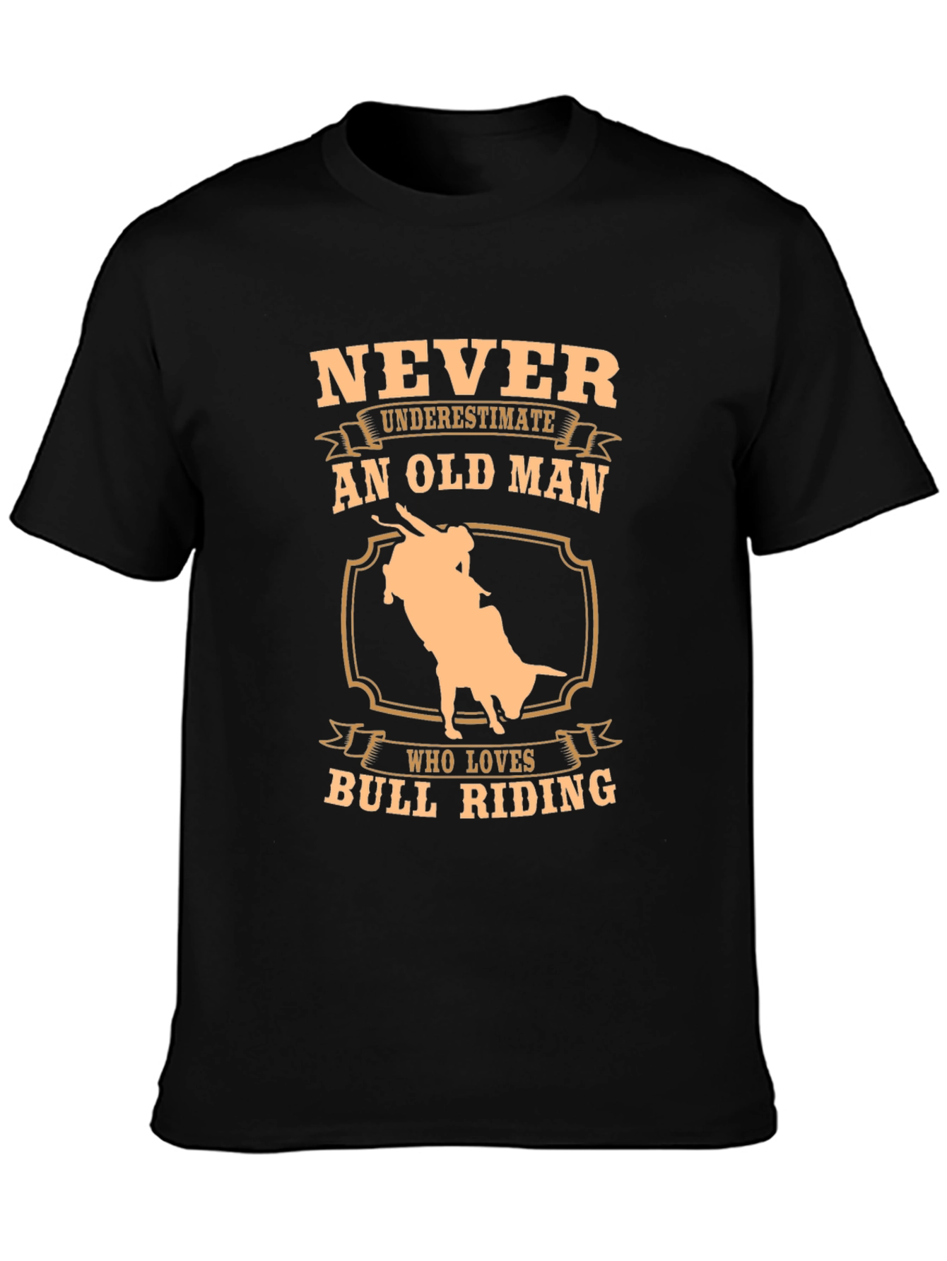 Never Underestimate An Old Man Bull Riding T-Shirt