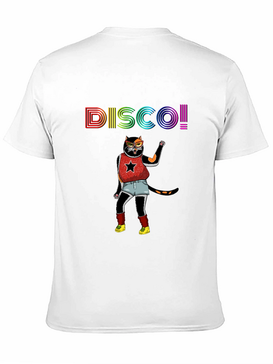 Disco Cat Graphic Tee - Black T-Shirt